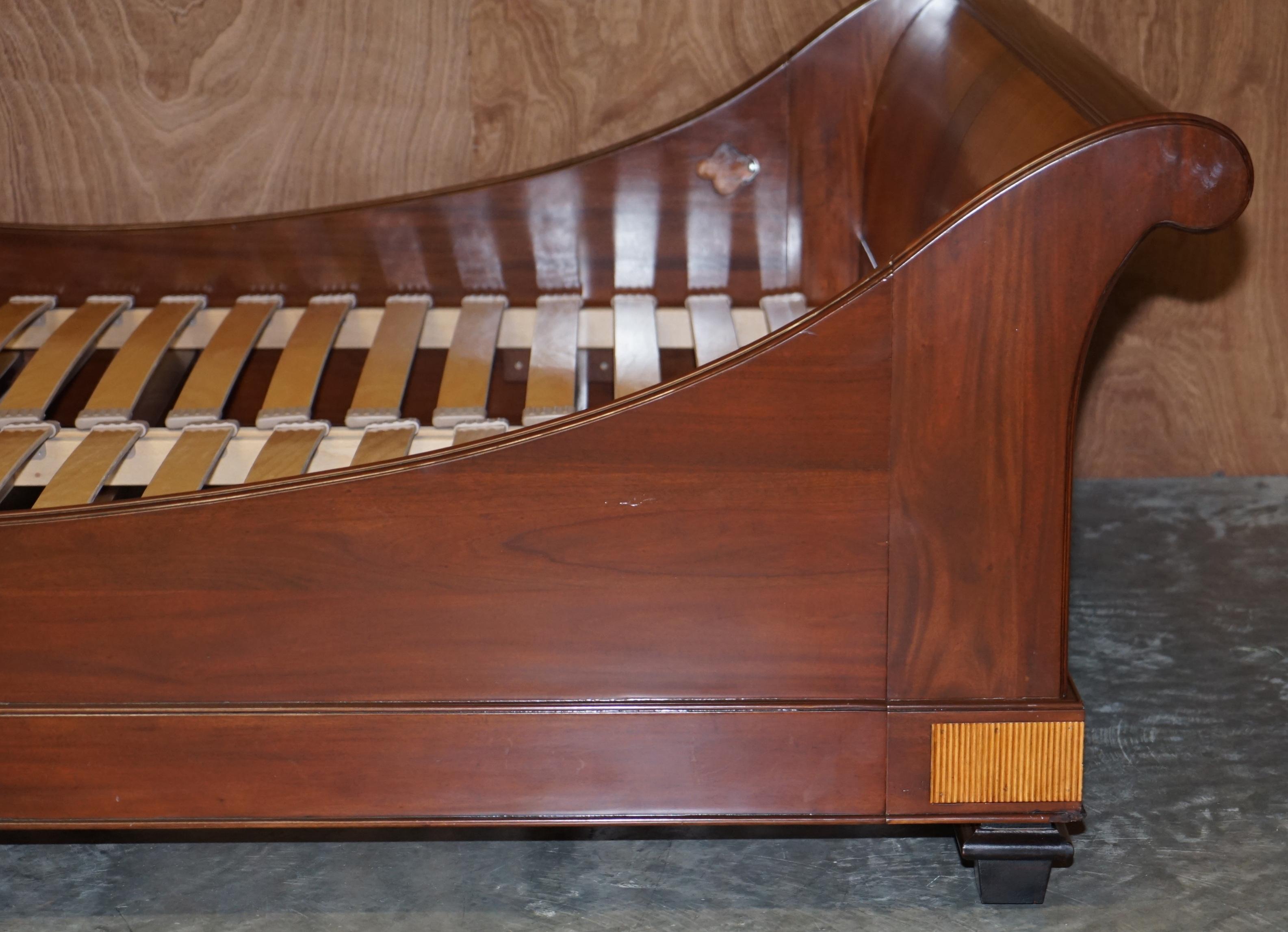 20th Century And So To Bed Palais Sleigh Bed King Size Frame Walnut & Cherry Wood