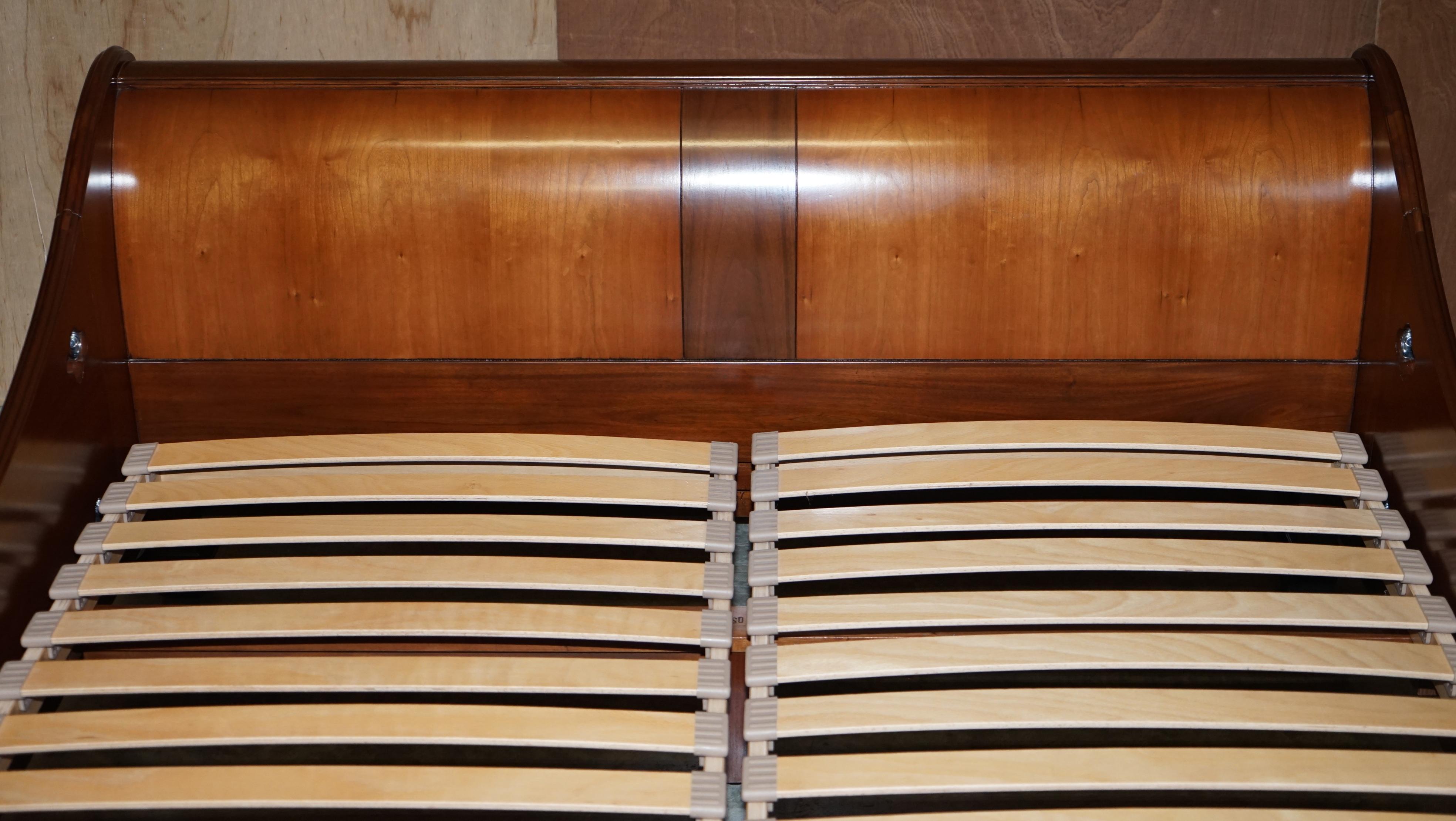 And So To Bed Palais Sleigh Bed King Size Frame Walnut & Cherry Wood 6