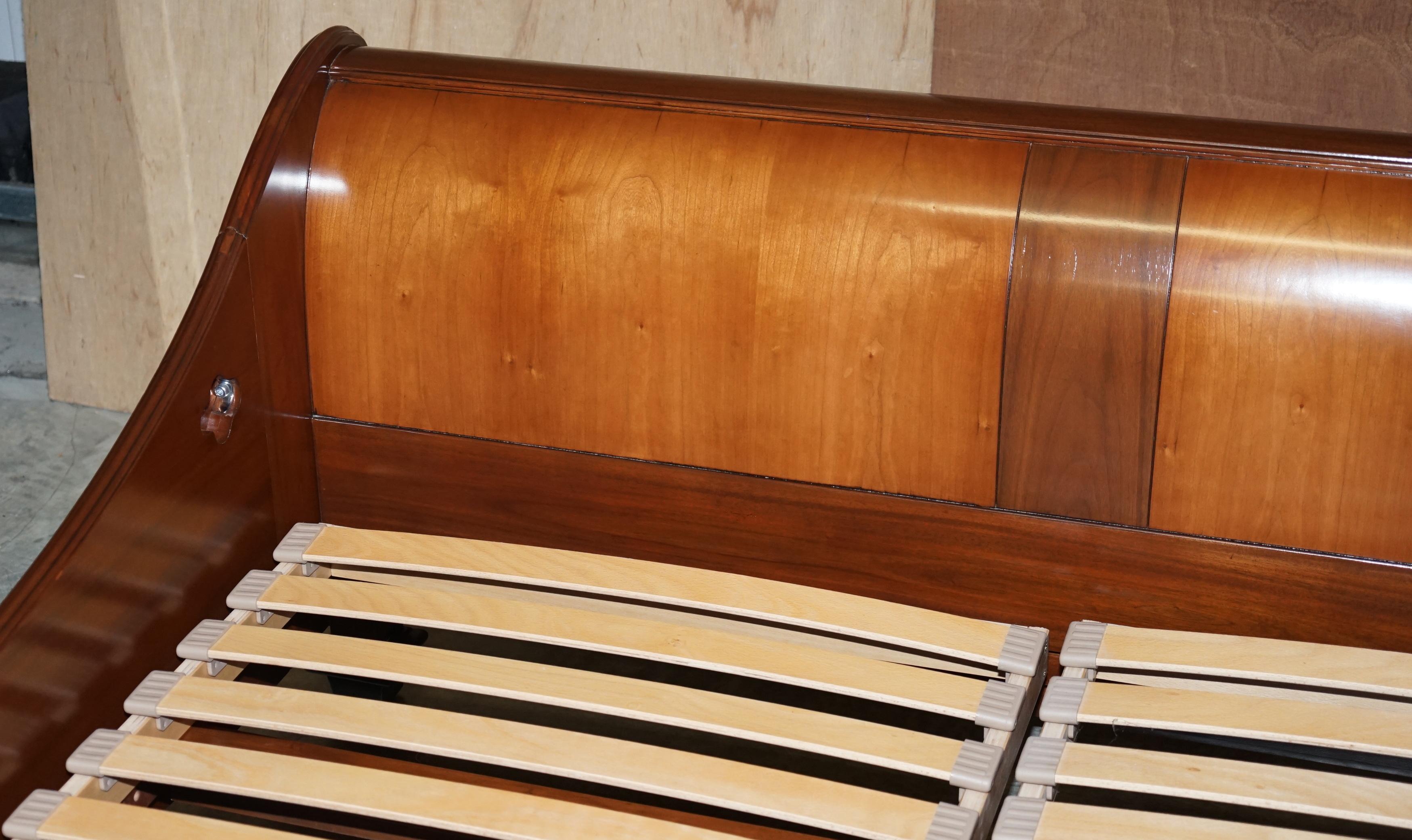 And So To Bed Palais Sleigh Bed King Size Frame Walnut & Cherry Wood 7