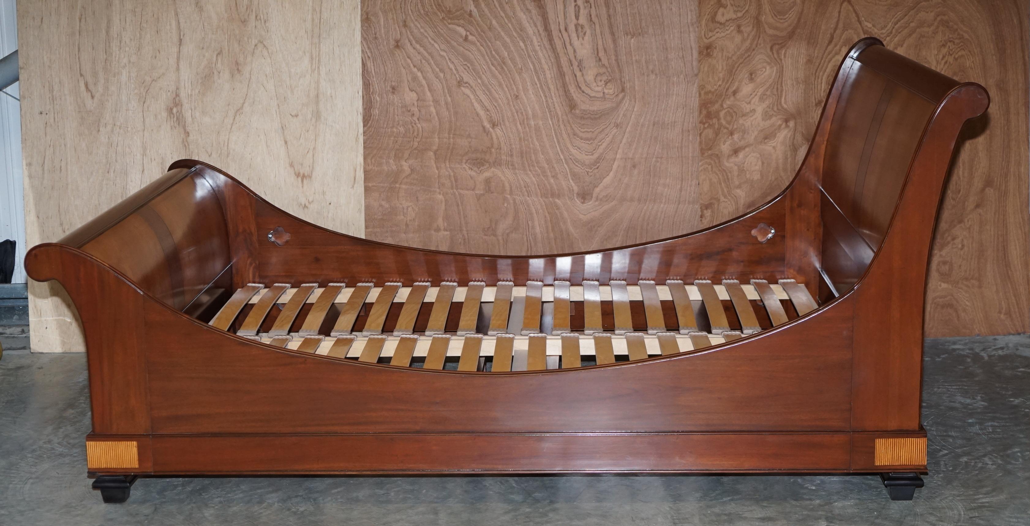 And So To Bed Palais Sleigh Bed King Size Frame Walnut & Cherry Wood 8