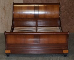 And So To Bed Palais Sleigh Bed King Size Frame Walnut & Cherry Wood