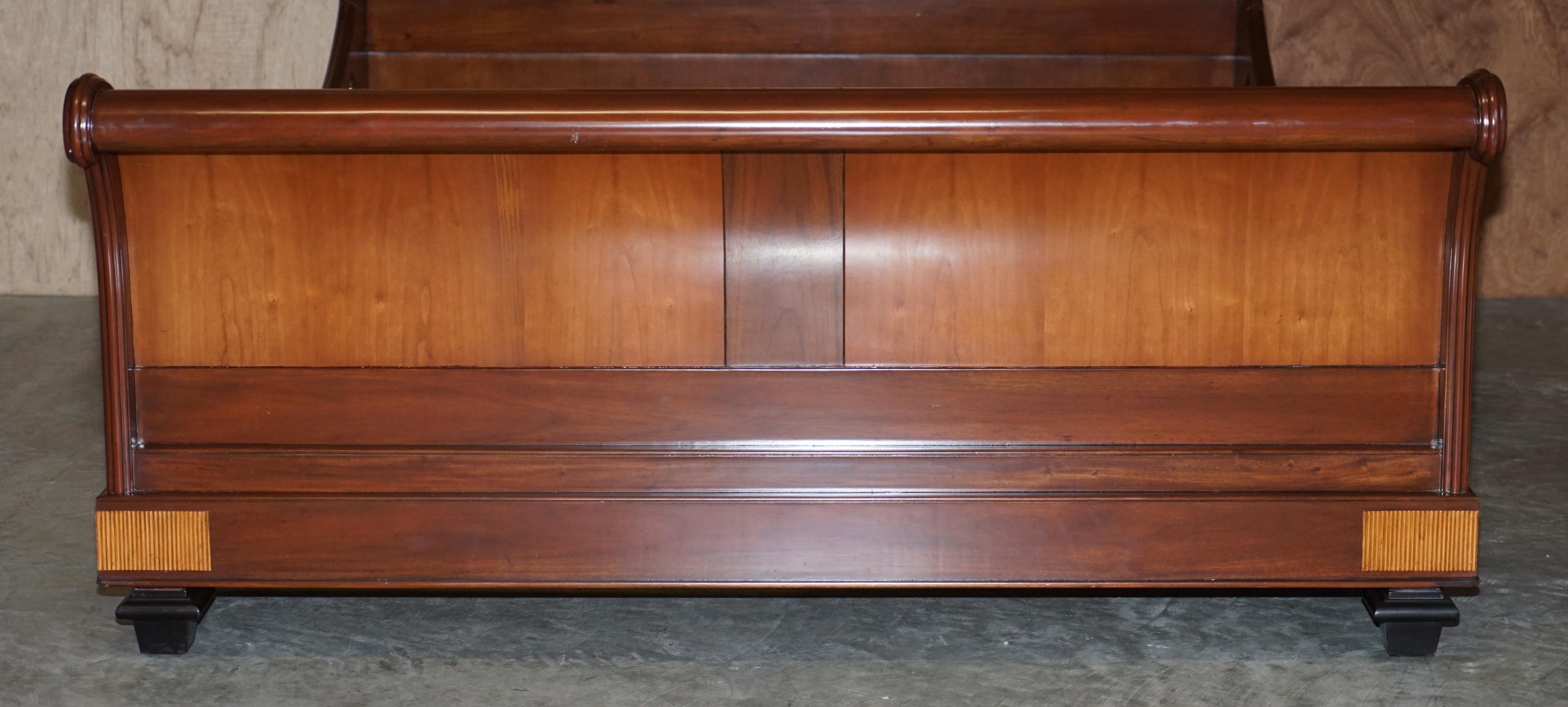 Art Deco And So To Bed Palais Sleigh Bed King Size Frame Walnut & Cherry Wood