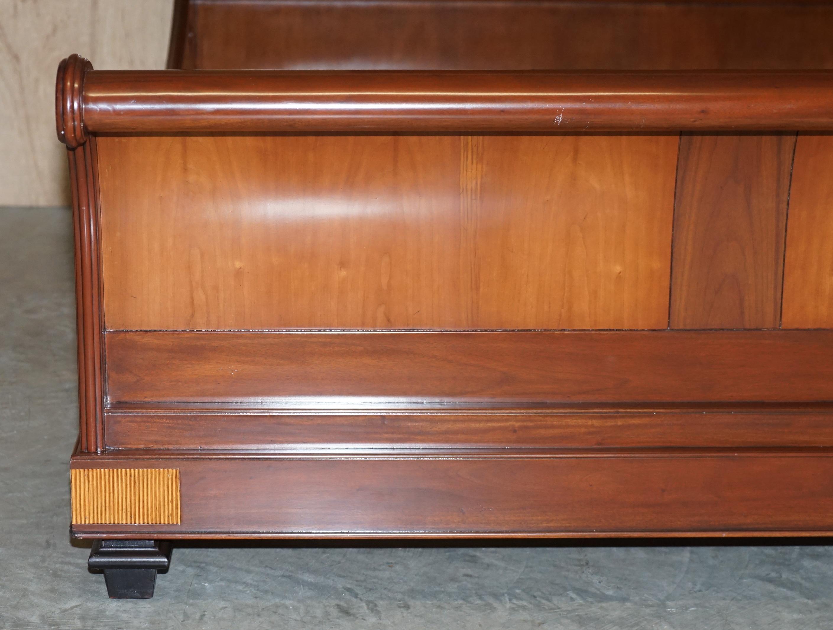 English And So To Bed Palais Sleigh Bed King Size Frame Walnut & Cherry Wood