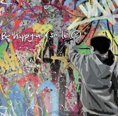 Be Happy by And Wot (Kids graffiti art, street art, graffiti)