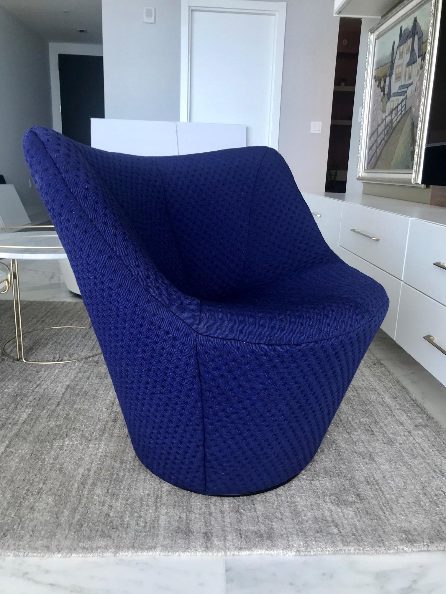 French Anda Swivel Armchair and Ottoman by Pierre Paulin for Ligne Roset, circa 2018