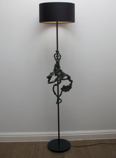 'Flamenco'  sculptural floor lamp,  bronze