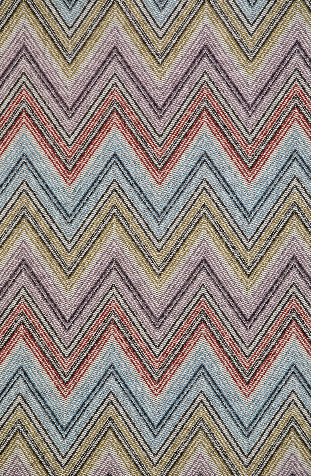 Missoni Home's multi-colored chevron cushion with removeable cover; Down insert (certified as responsibly souced down)
