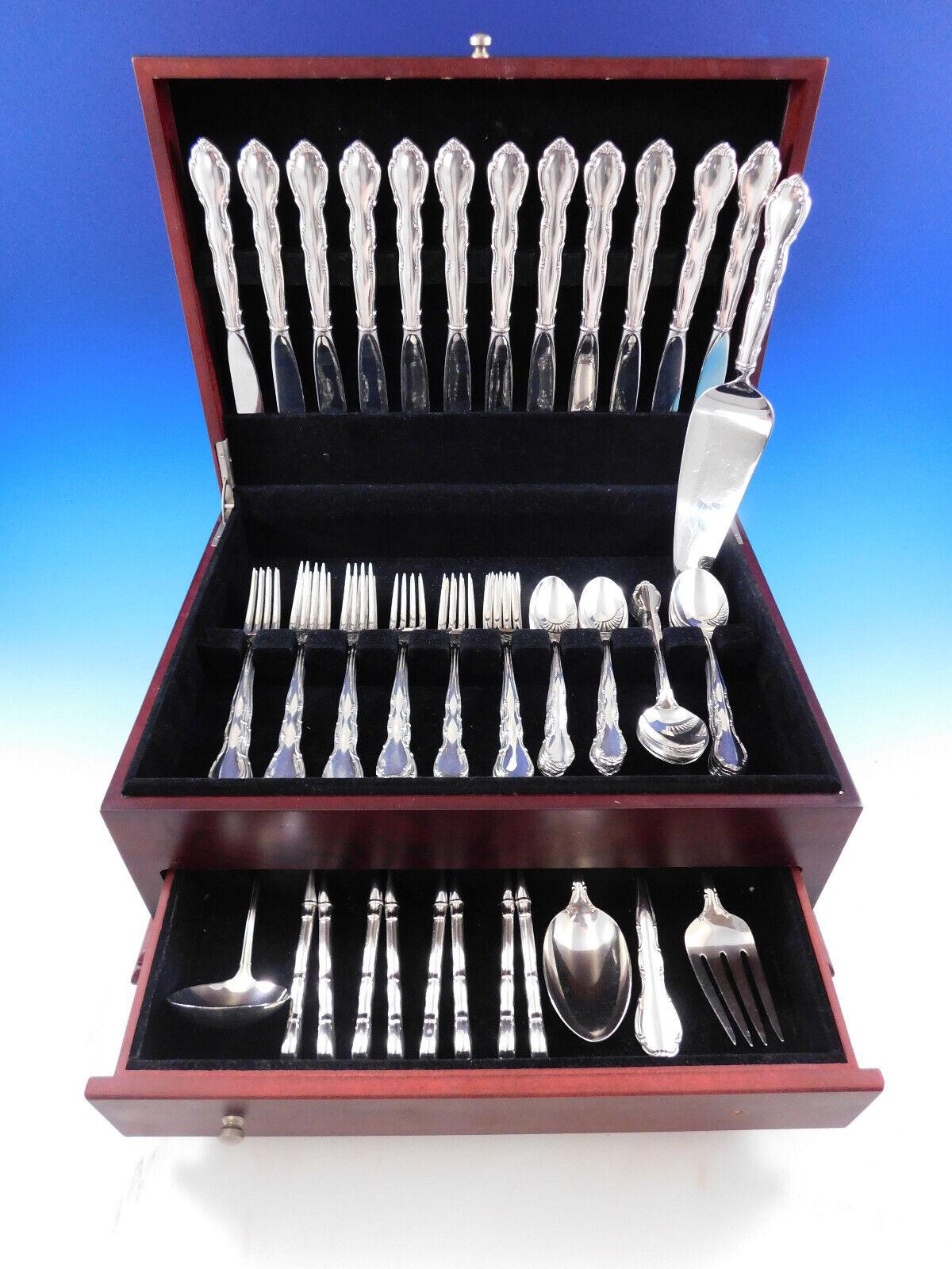 Andante by Gorham c1963 sterling silver Flatware set - 77 Pieces. This set includes:
12 Knives, 9 1/8