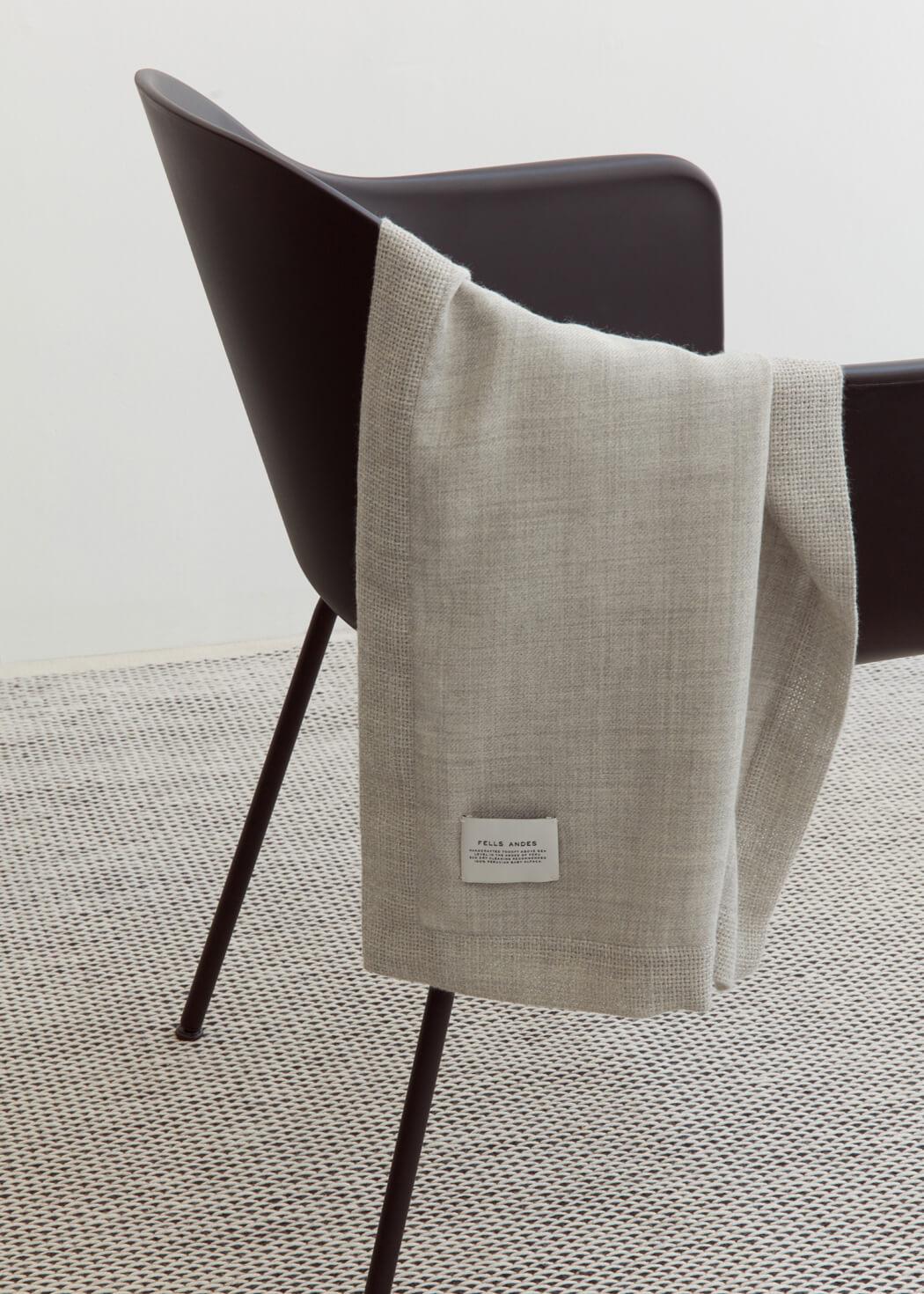 Modern Ande Throw, Grey 100% Baby Alpaca by Fells Andes  (FREE SHIPPING) For Sale