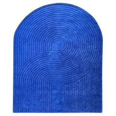 Andeloos Rug A Modern Geometric Rug in Blue Silk and Wool by Jt. Pfeiffer