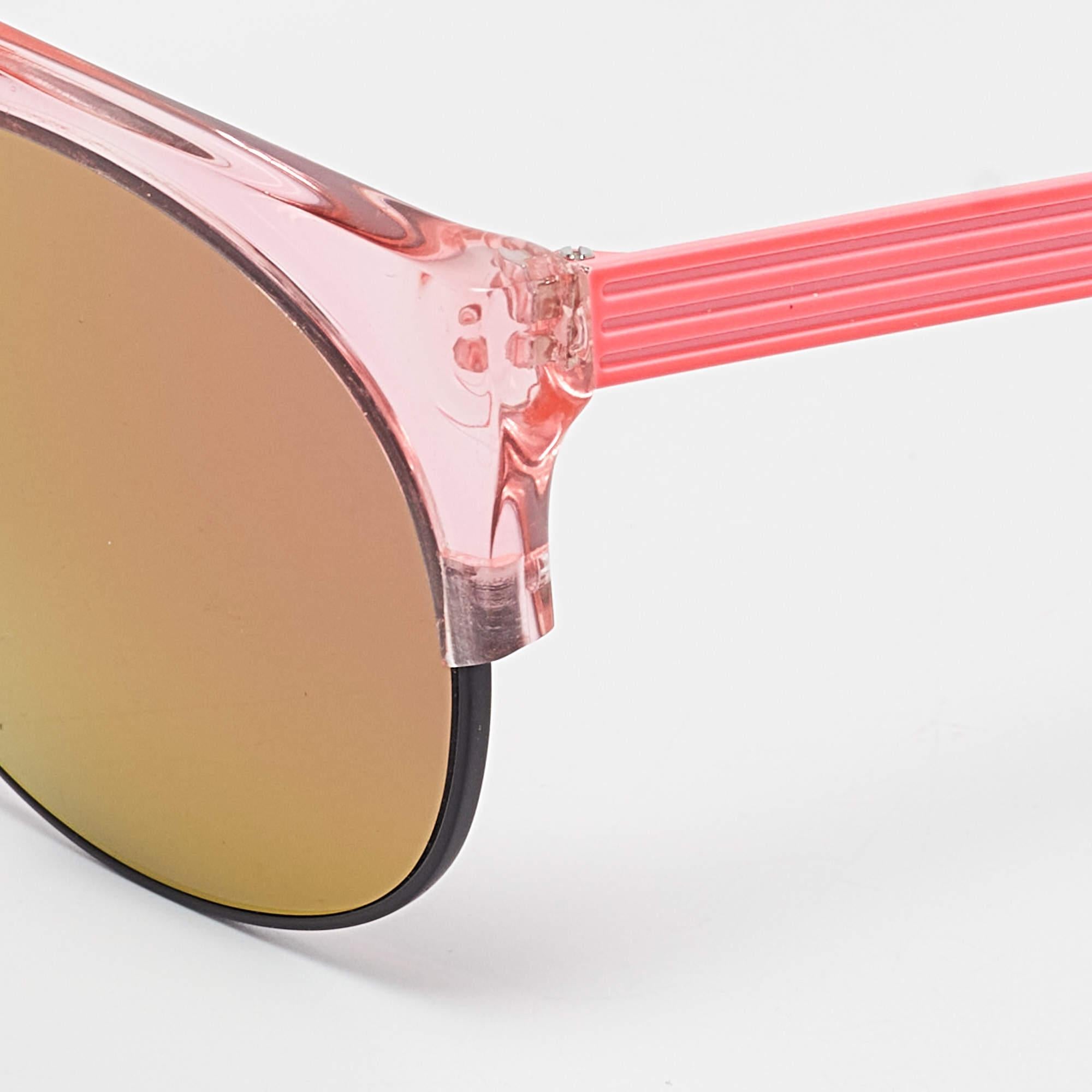 Rosa Occhiali da sole Anderne Pink Mirrored Hero Frame Oval in vendita