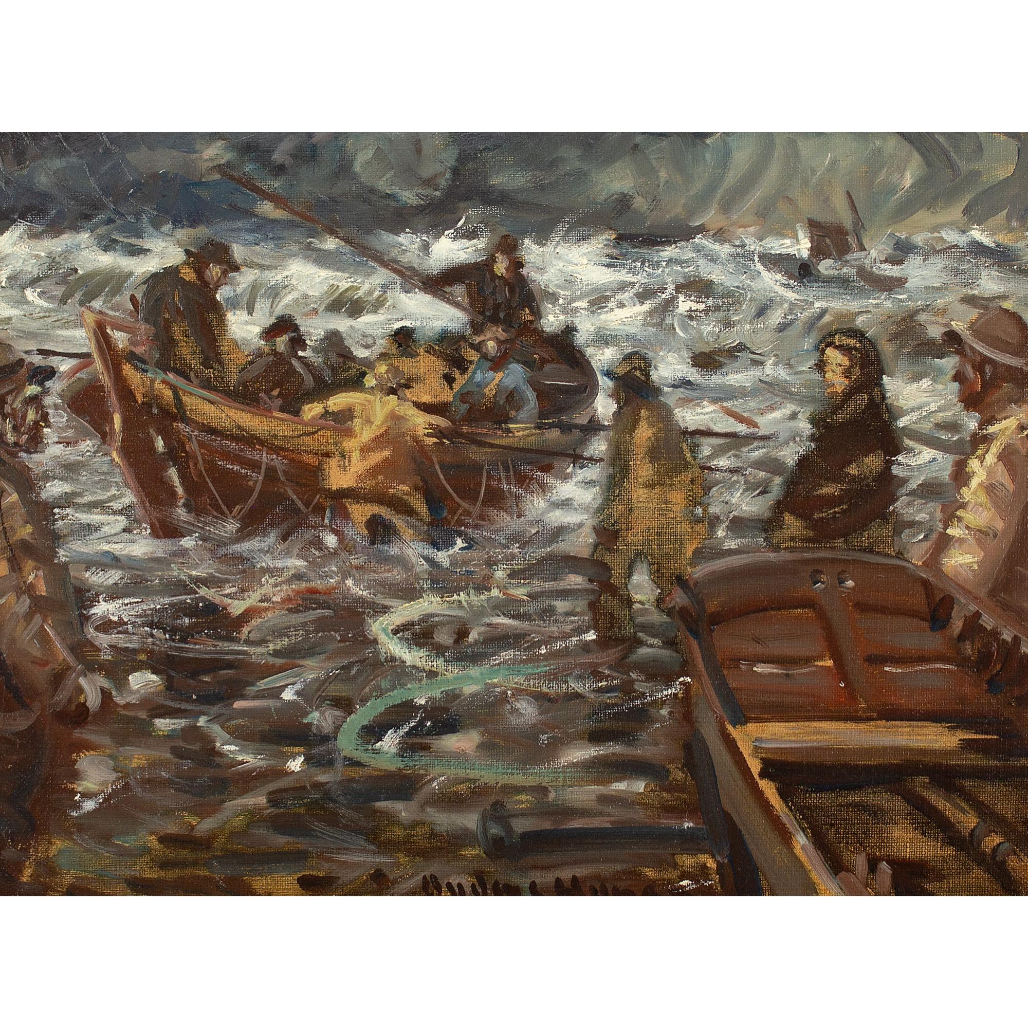 Anders Hune, Scialuppa di salvataggio, Pittura a olio 1