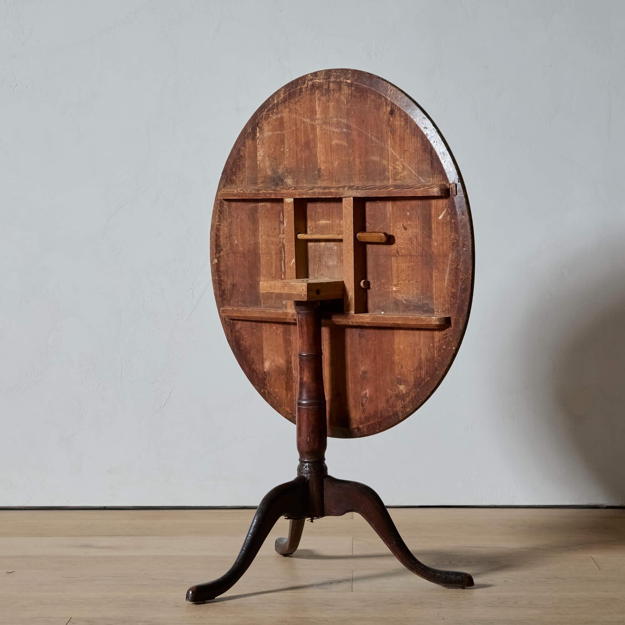 Swedish Anders Jacob Rosendahl Ebonized Burr Alder Tilt-Top Table For Sale