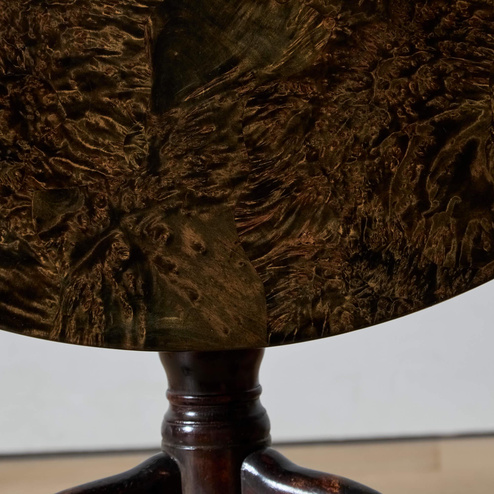 Veneer Anders Jacob Rosendahl Ebonized Burr Alder Tilt-Top Table For Sale