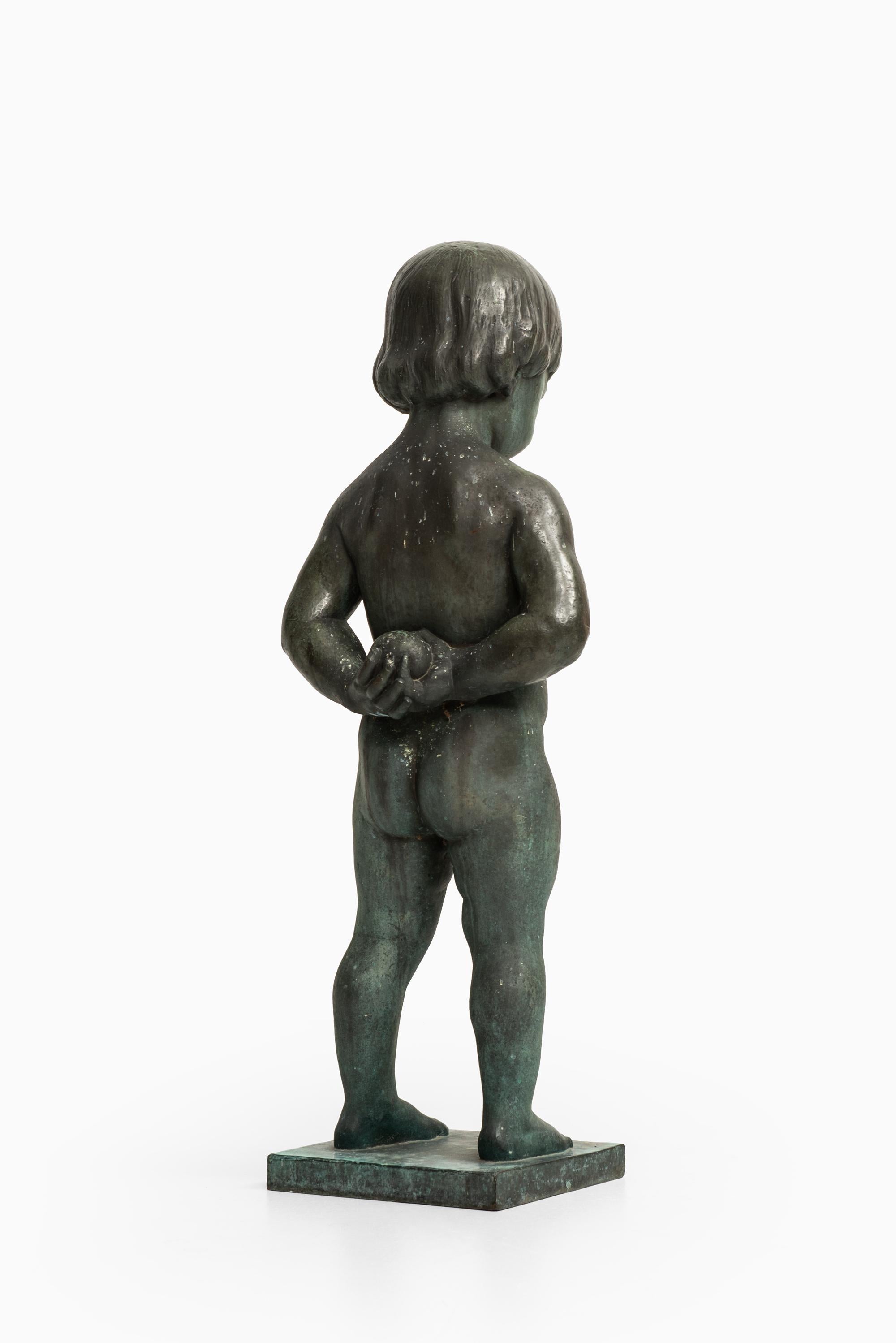 Swedish Anders Jönsson Sculpture 'Boy with Apple' by Erik Pettersson Fud, in Sweden For Sale