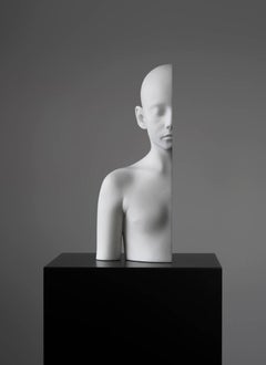 Anders Krisár, Sculpture, White Carrara Marble, Half Girl (right), 2018
