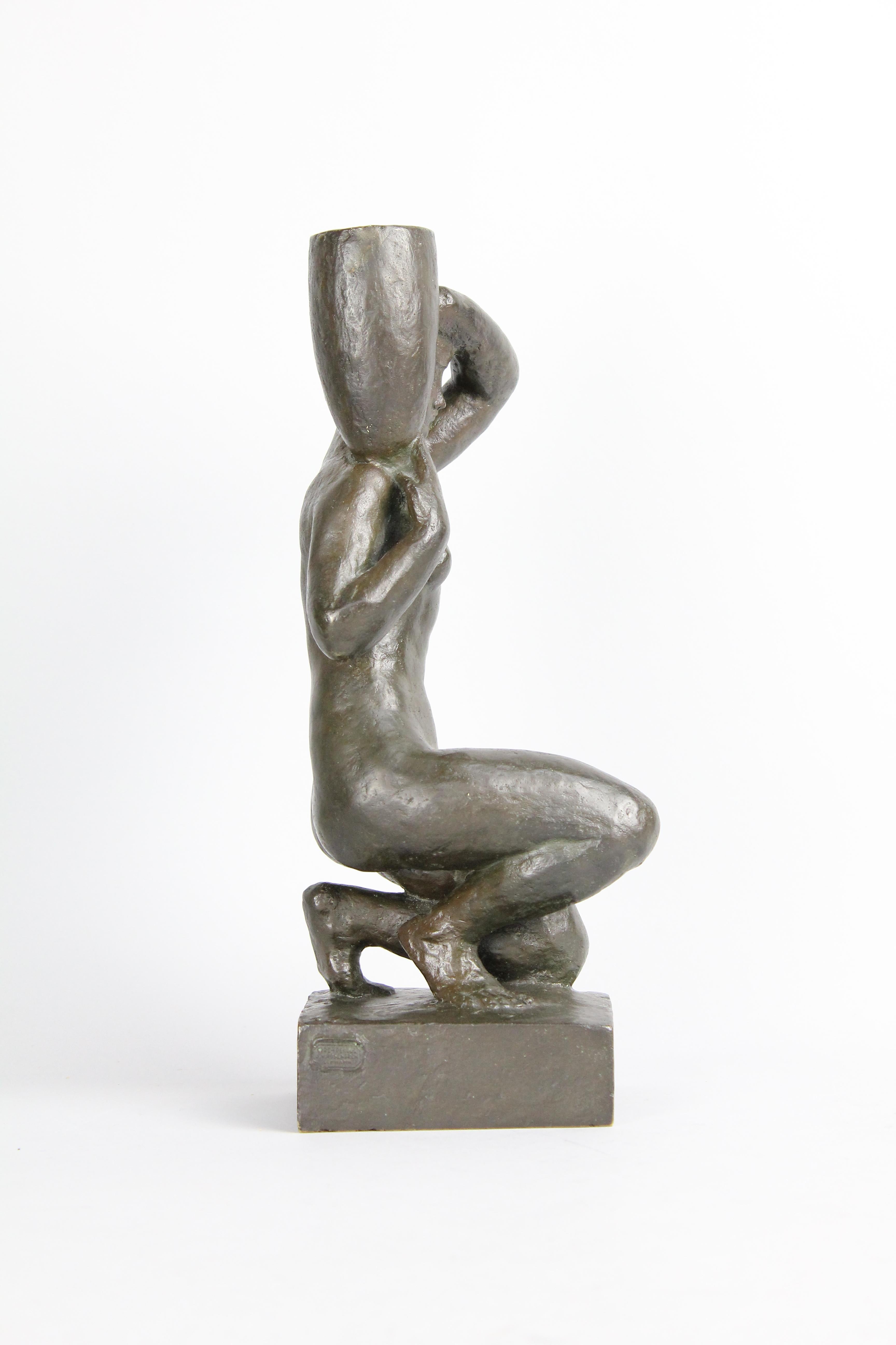 Anders Olson:: Sculpture suédoise de nu en bronze:: années 1930 en vente 1