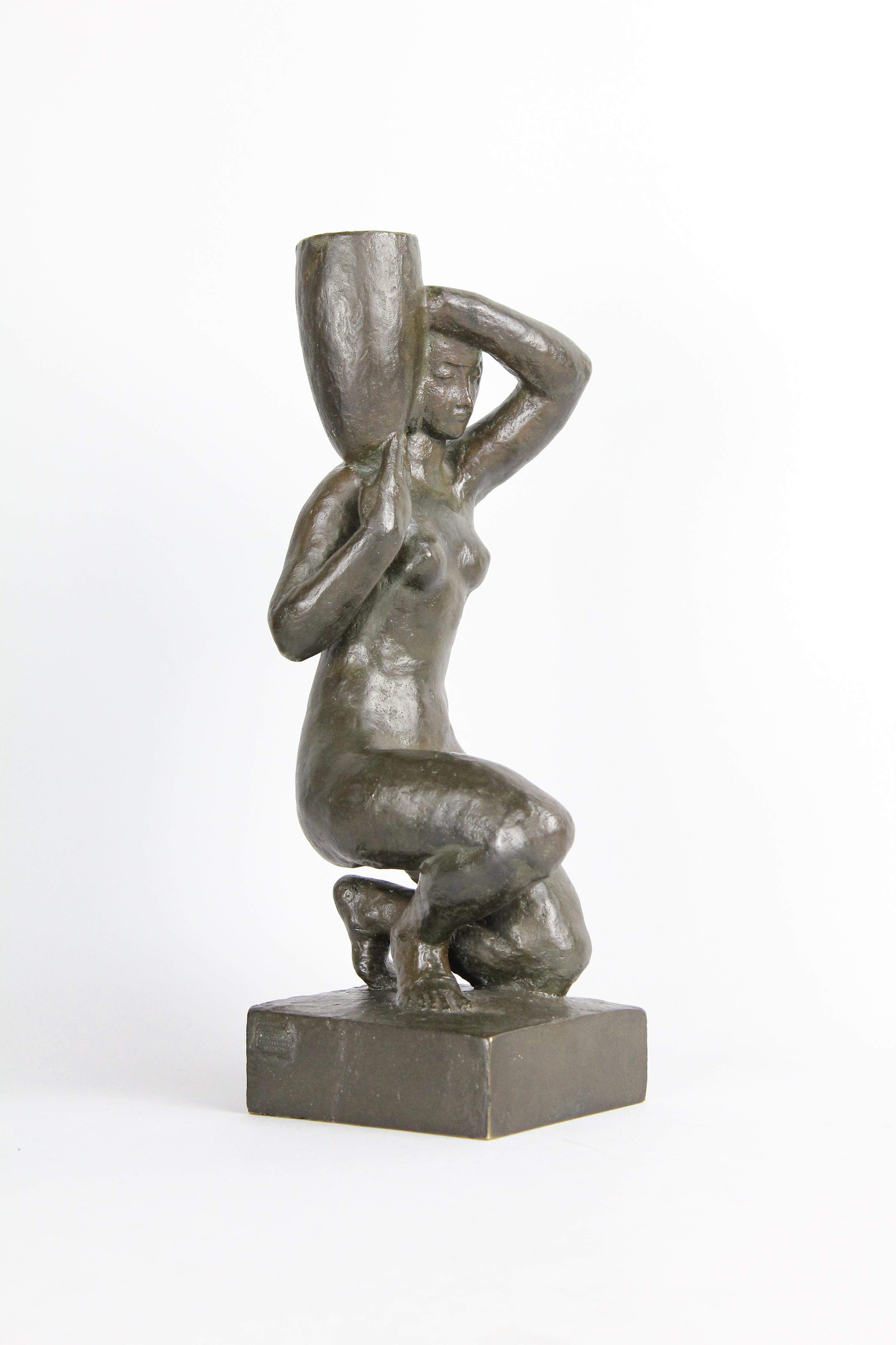 Anders Olson, Swedish Bronze Nude Sculpture, 1930s For Sale 5