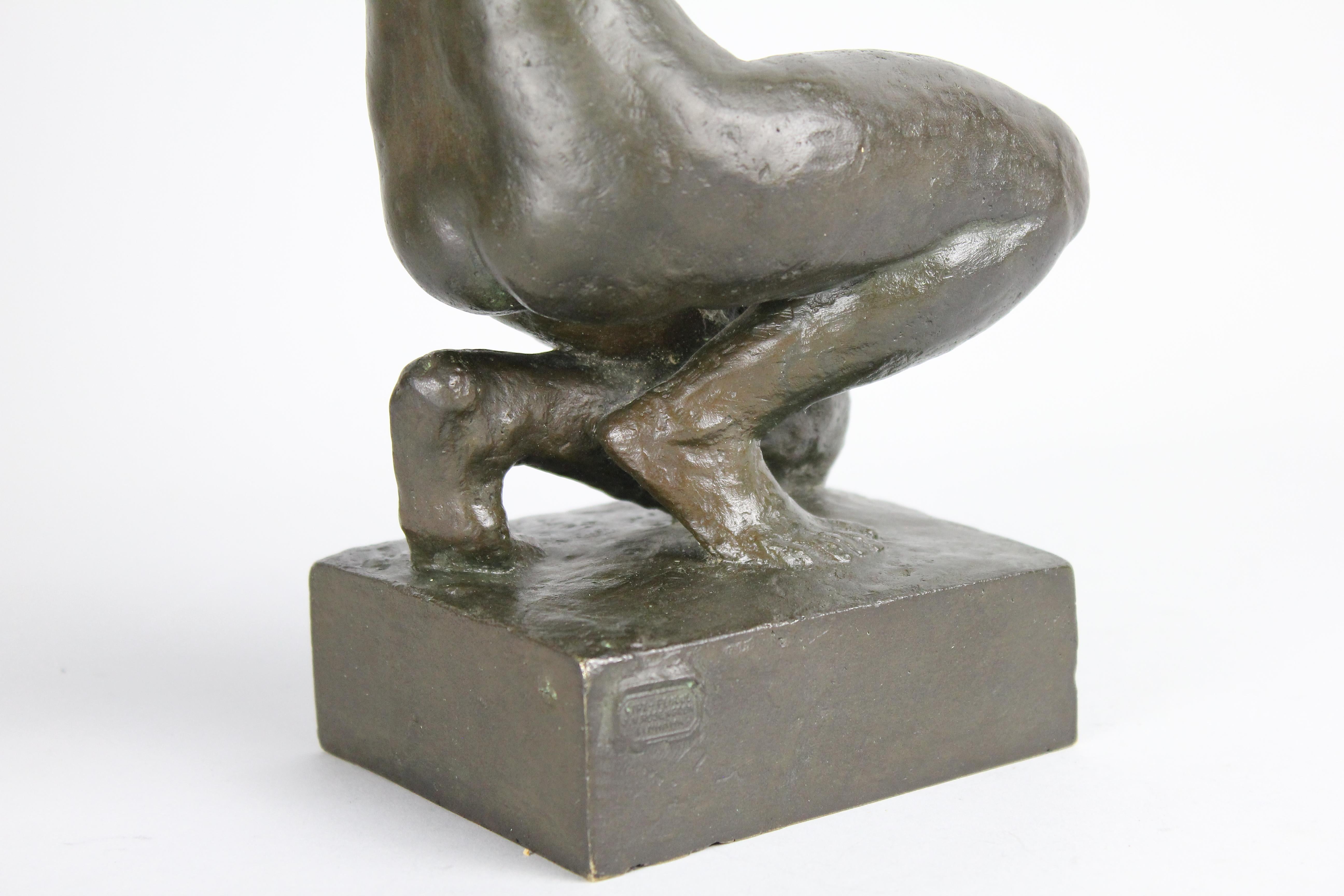 Anders Olson, Swedish Bronze Nude Sculpture, 1930s For Sale 10