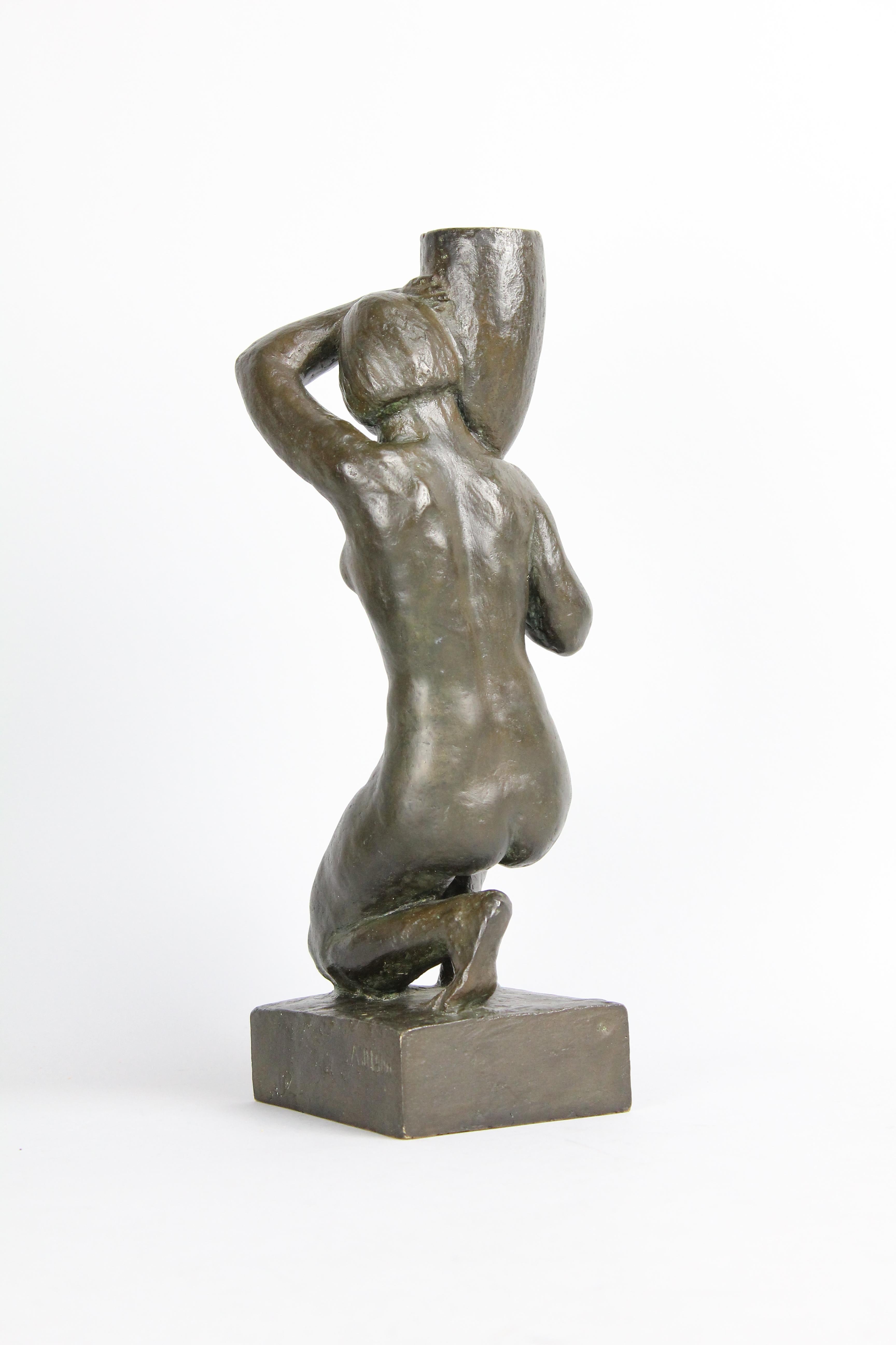 Patiné Anders Olson:: Sculpture suédoise de nu en bronze:: années 1930 en vente
