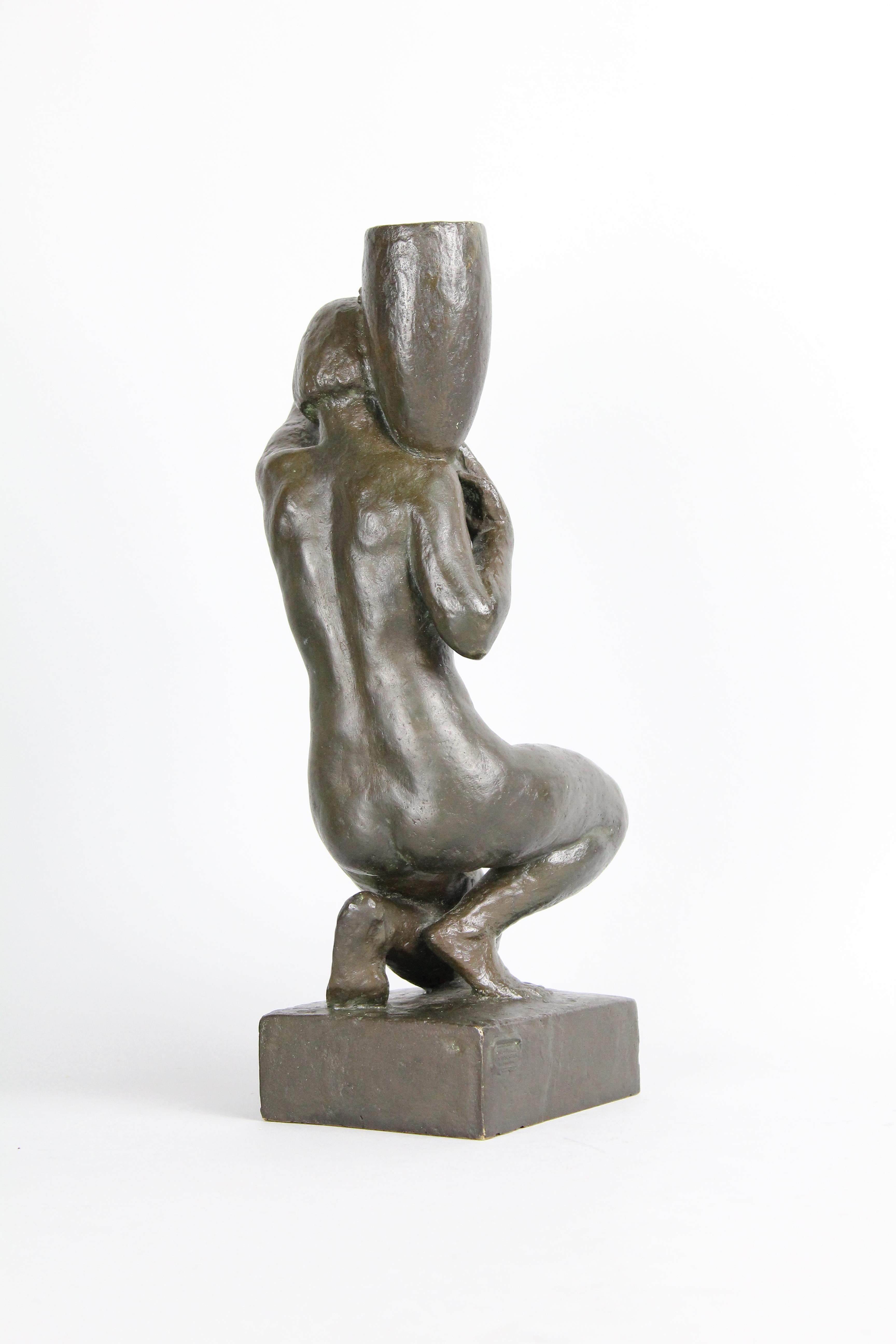 Milieu du XXe siècle Anders Olson:: Sculpture suédoise de nu en bronze:: années 1930 en vente