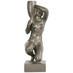 Anders Olson, Swedish Bronze Nude Sculpture, 1930s
