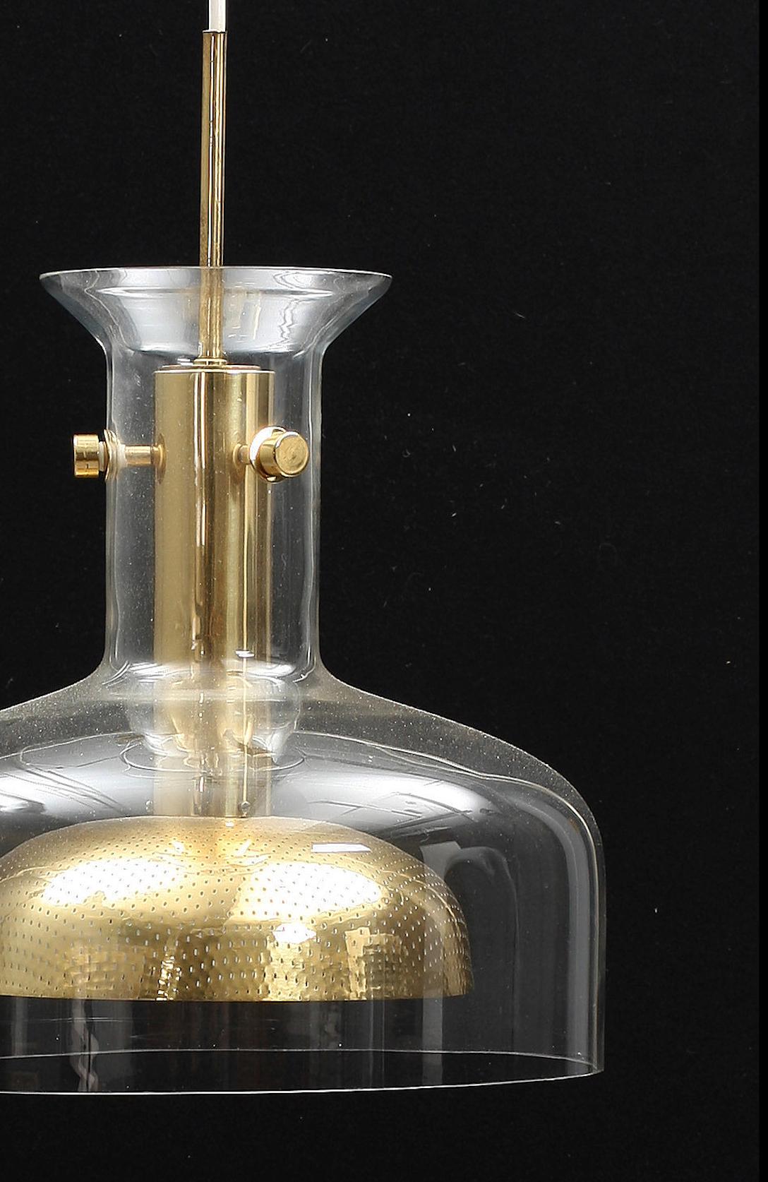 Mid-Century Modern Anders Pehrson lampe à suspension en cristal par Atelje Lyktan, années 1960 en vente