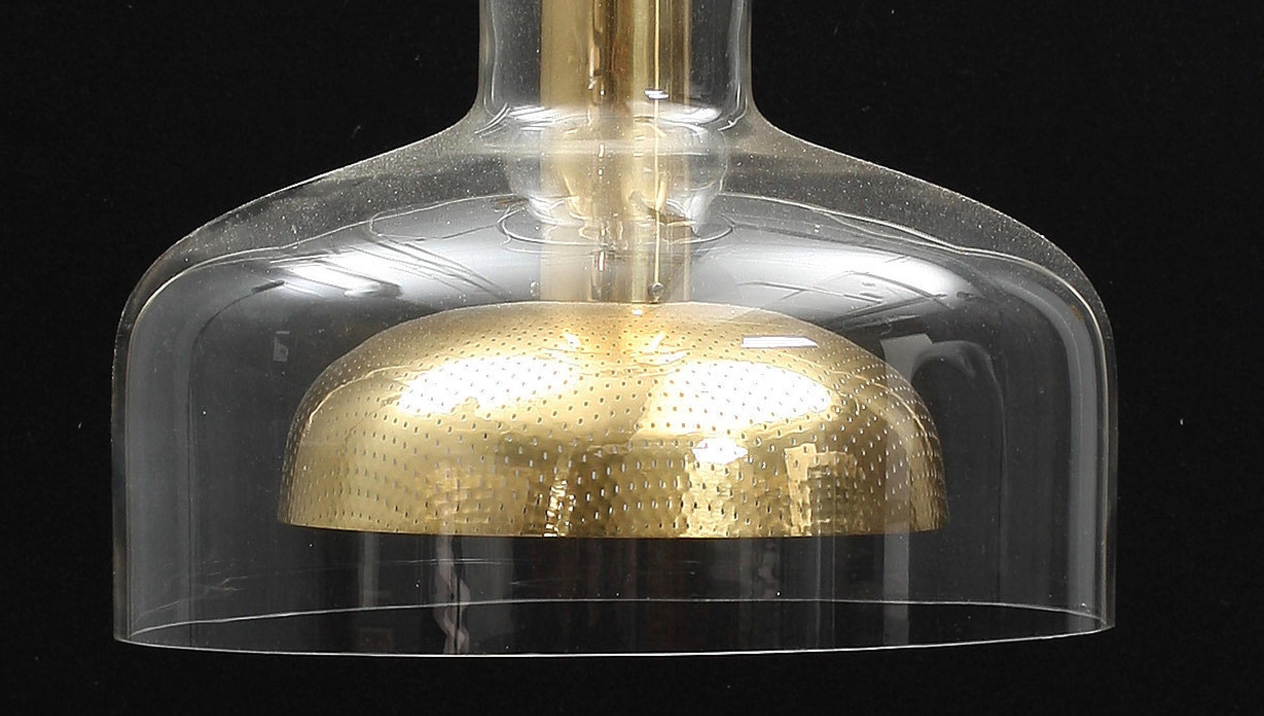 Swedish Anders Pehrson crystal pendant lamp by Atelje Lyktan 1960S For Sale