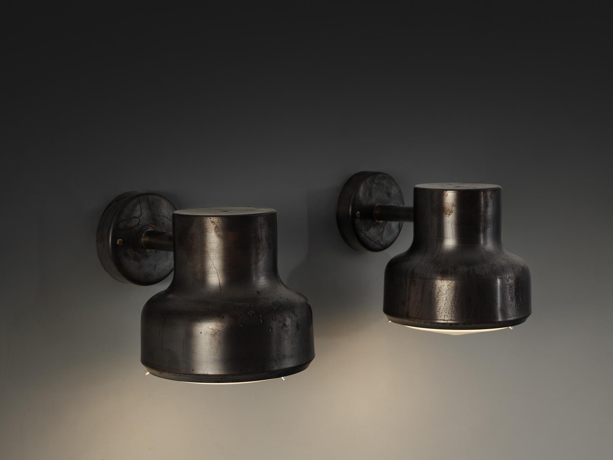 Anders Pehrson for Ateljé Lyktan 'Bumling Utomhus' Wall Lights in Copper In Good Condition For Sale In Waalwijk, NL