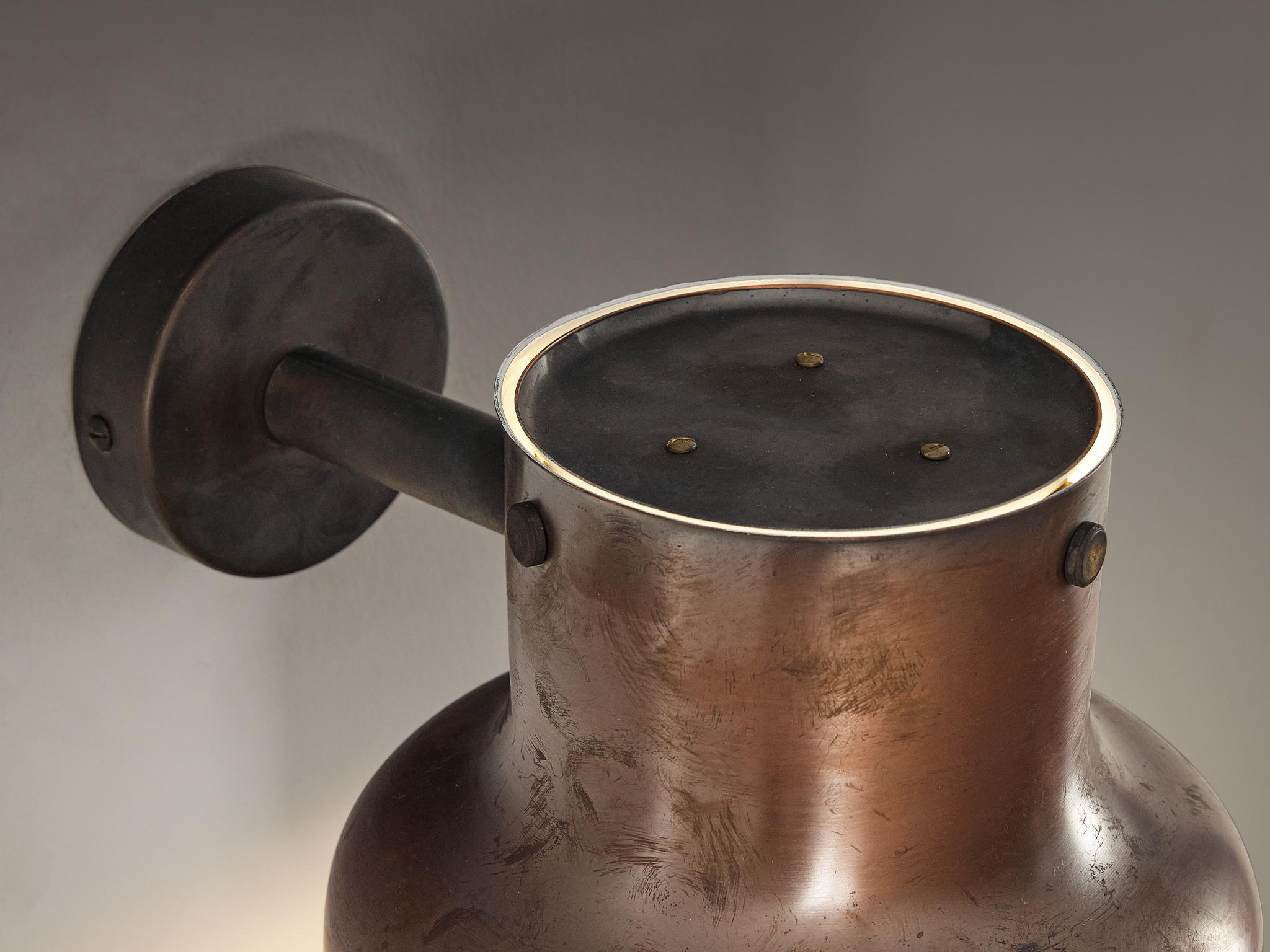 Swedish Anders Pehrson for Ateljé Lyktan 'Bumling Utomhus' Wall Lights in Copper For Sale