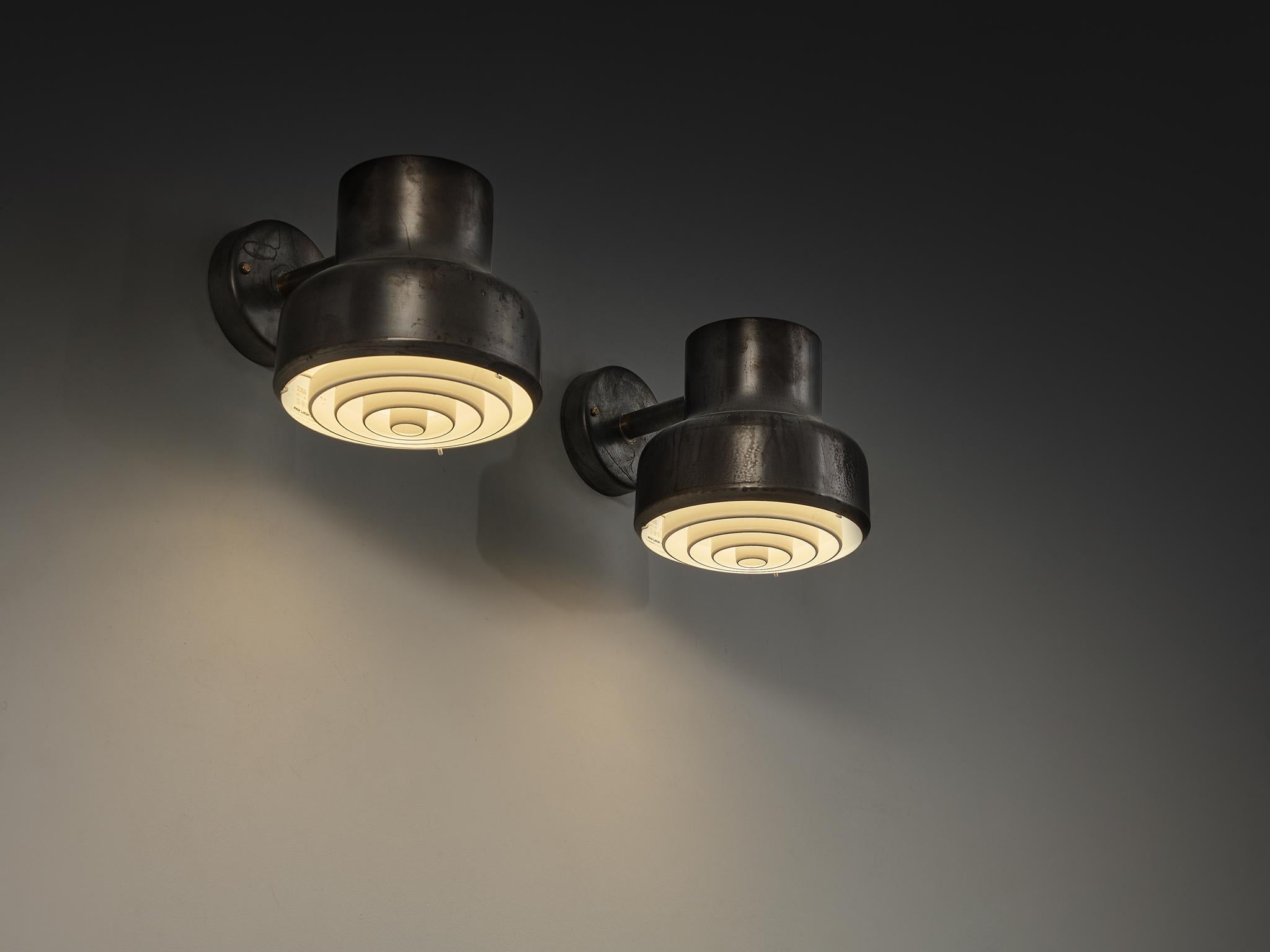Anders Pehrson for Ateljé Lyktan 'Bumling Utomhus' Wall Lights in Copper For Sale 3