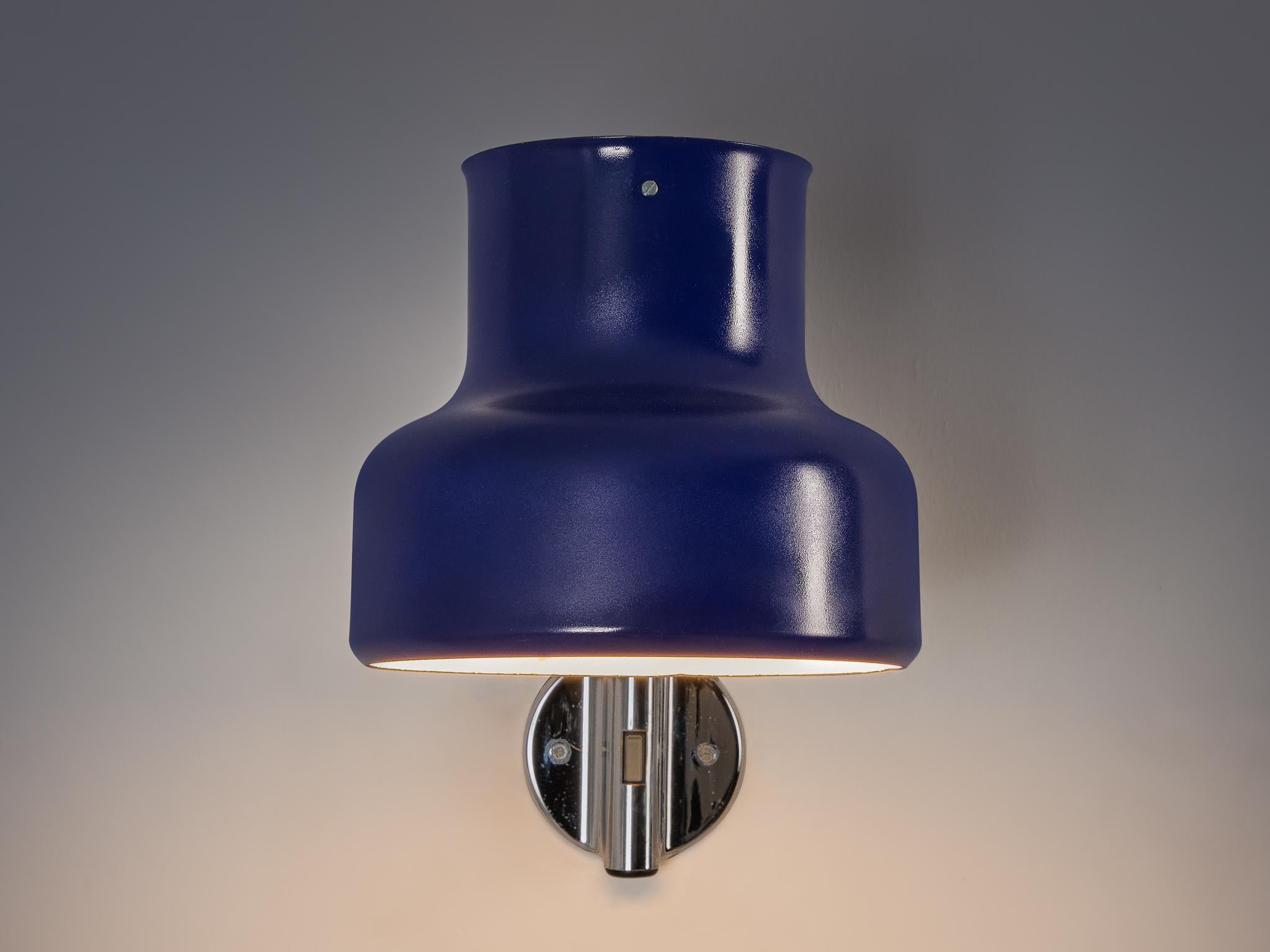Scandinavian Modern  Anders Pehrson for Ateljé Lyktan 'Bumling' Wall Light with Blue Shade