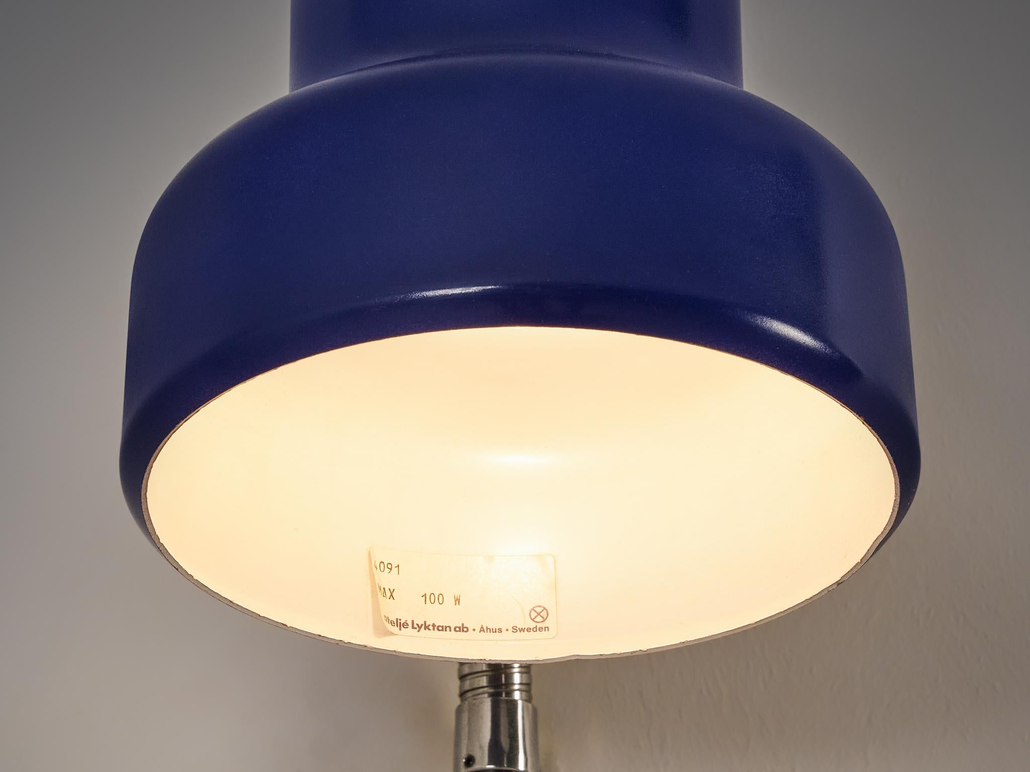  Anders Pehrson for Ateljé Lyktan 'Bumling' Wall Light with Blue Shade 1