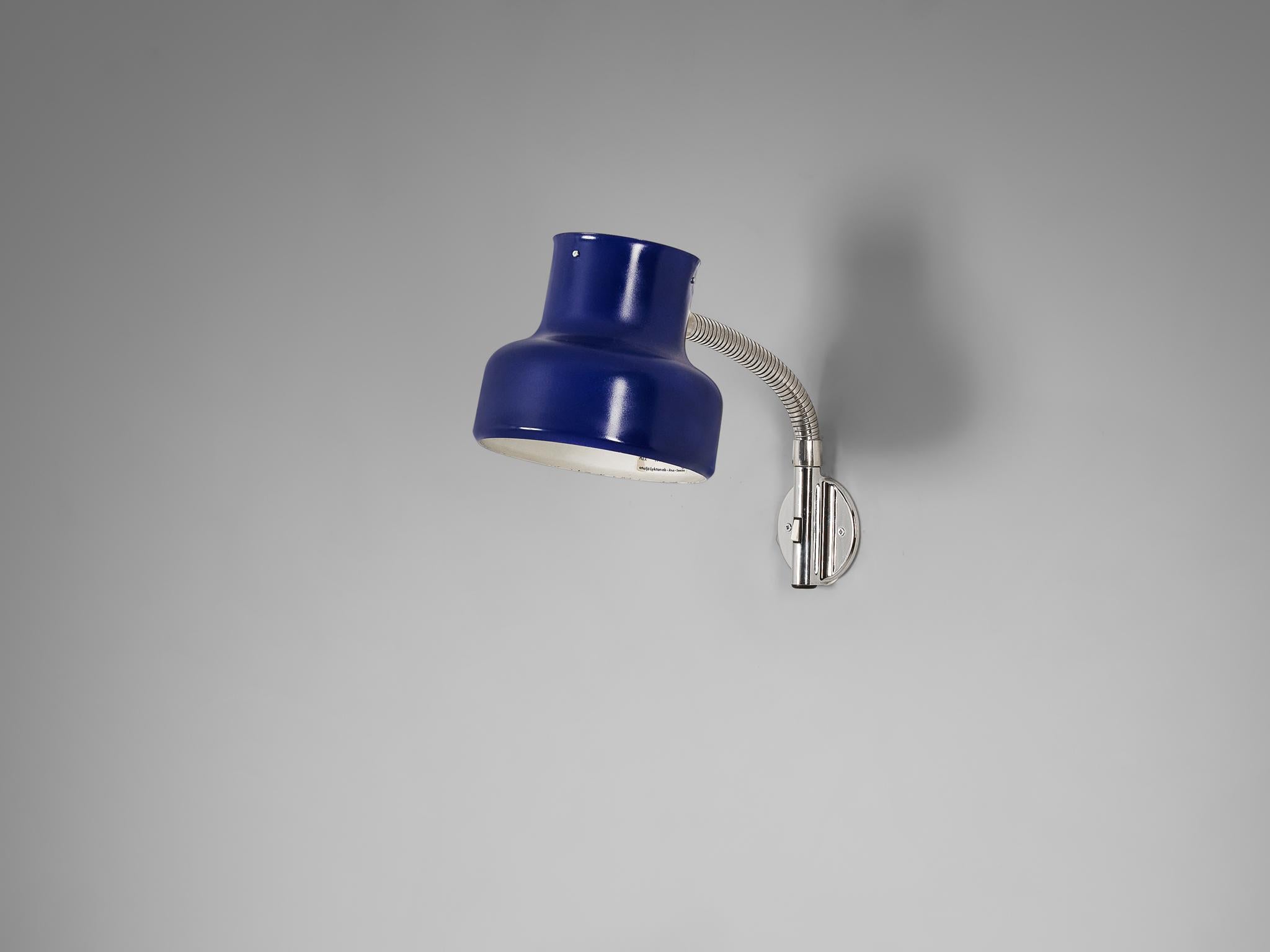  Anders Pehrson for Ateljé Lyktan 'Bumling' Wall Light with Blue Shade 2