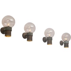Anders Pehrson for Ateljé Lyktan 'King' Wall Lights in Copper and Blown Glass