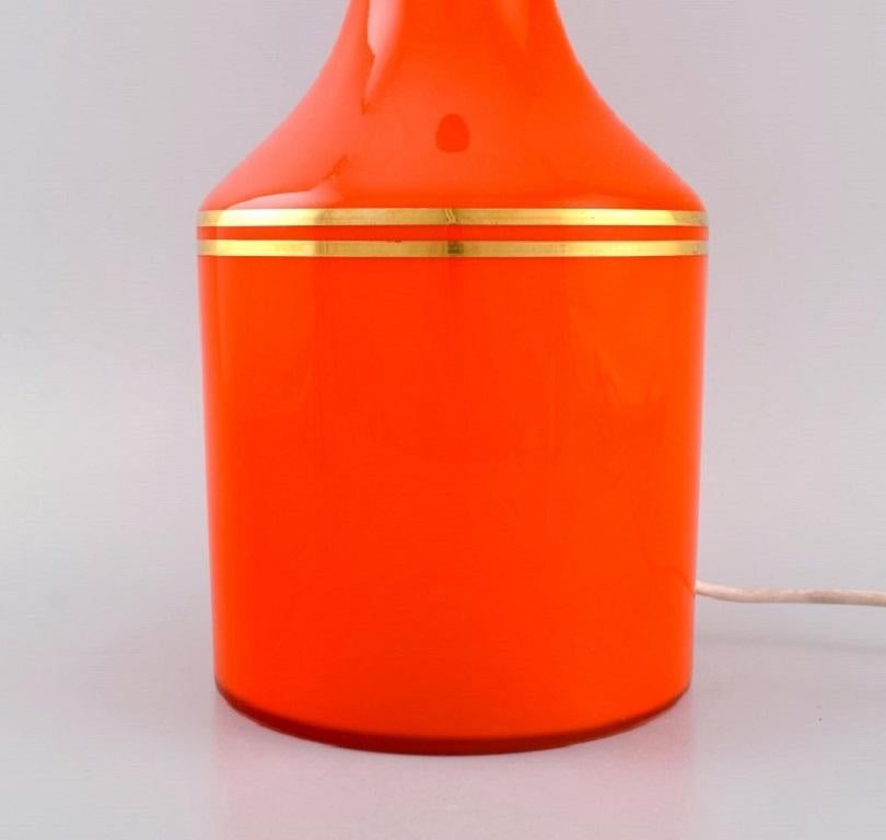 Anders Pehrson for Ateljé Lyktan, Two Large Table Lamps in Orange Art Glass In Excellent Condition For Sale In Copenhagen, DK