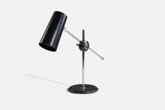 Anders Pehrson, Lampada da tavolo, pelle, metallo, plastica, Svezia, anni '60