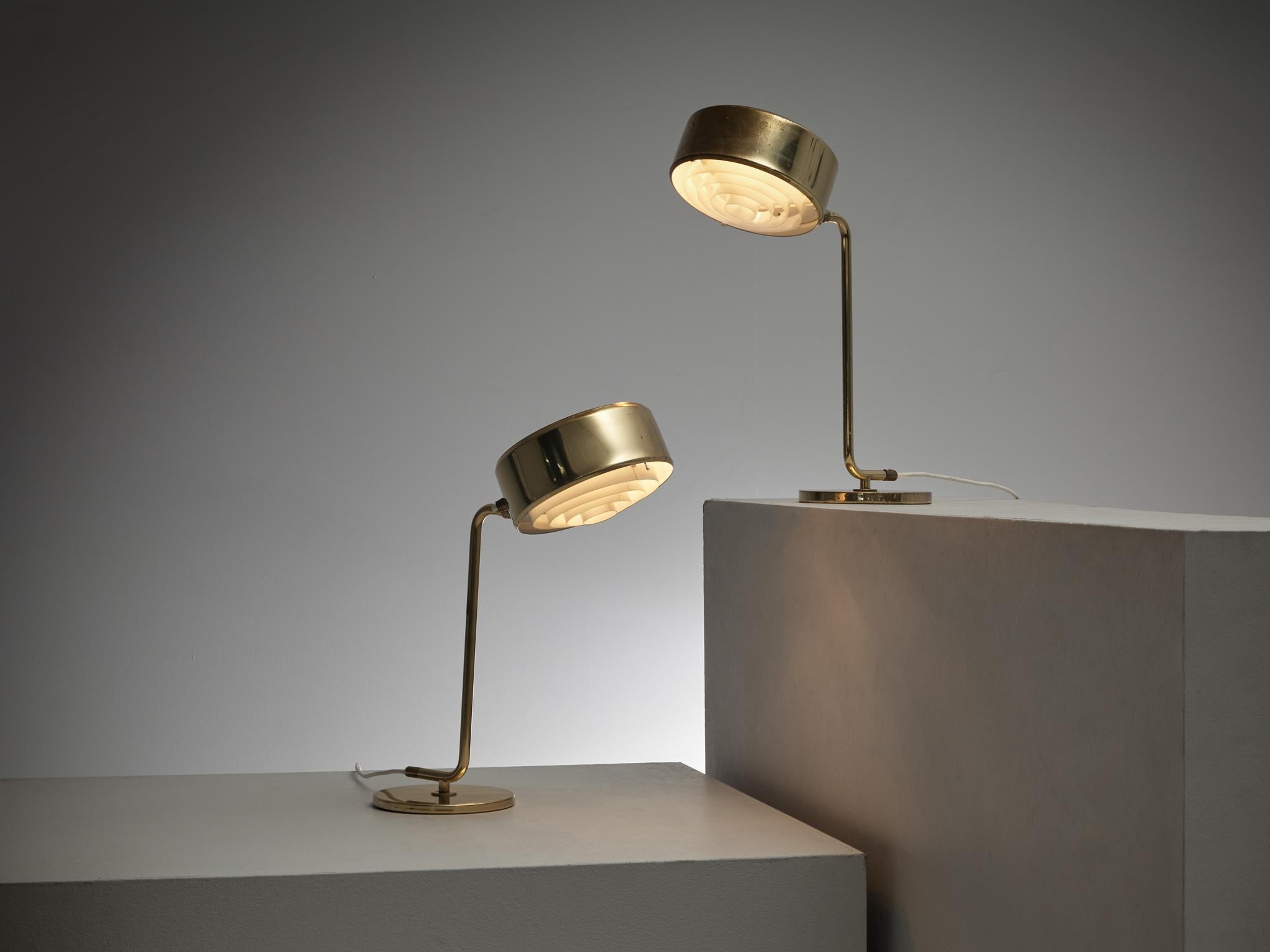 Late 20th Century Anders Pehrson Table Lamps for Ateljé Lyktan in Brass