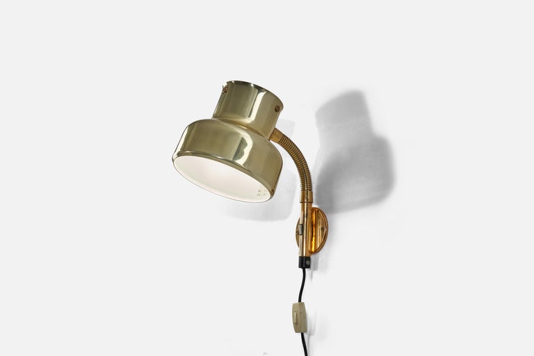 Swedish Anders Pehrson, Wall Light, Brass, Sweden, 1960s For Sale