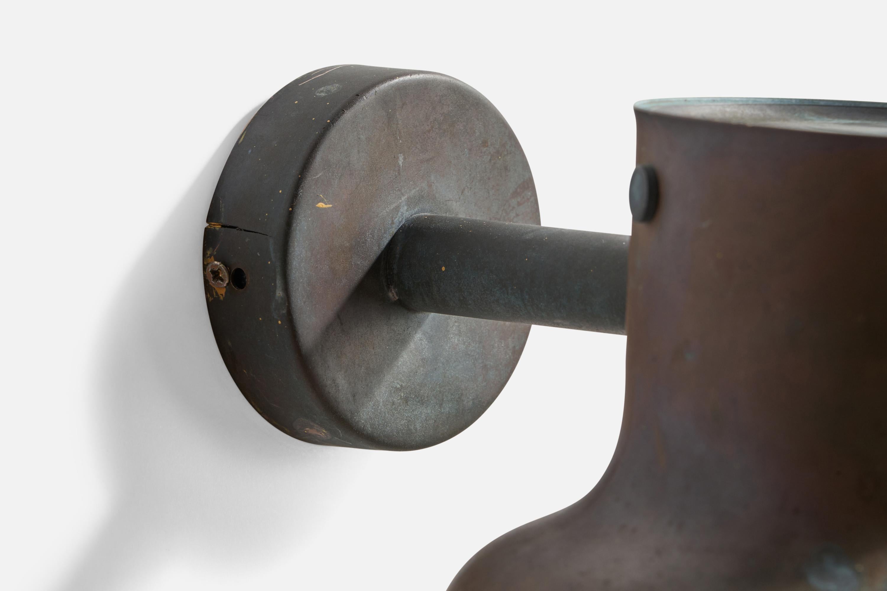 Anders Pehrson, Wall Light, Copper, Sweden, 1960s For Sale 1