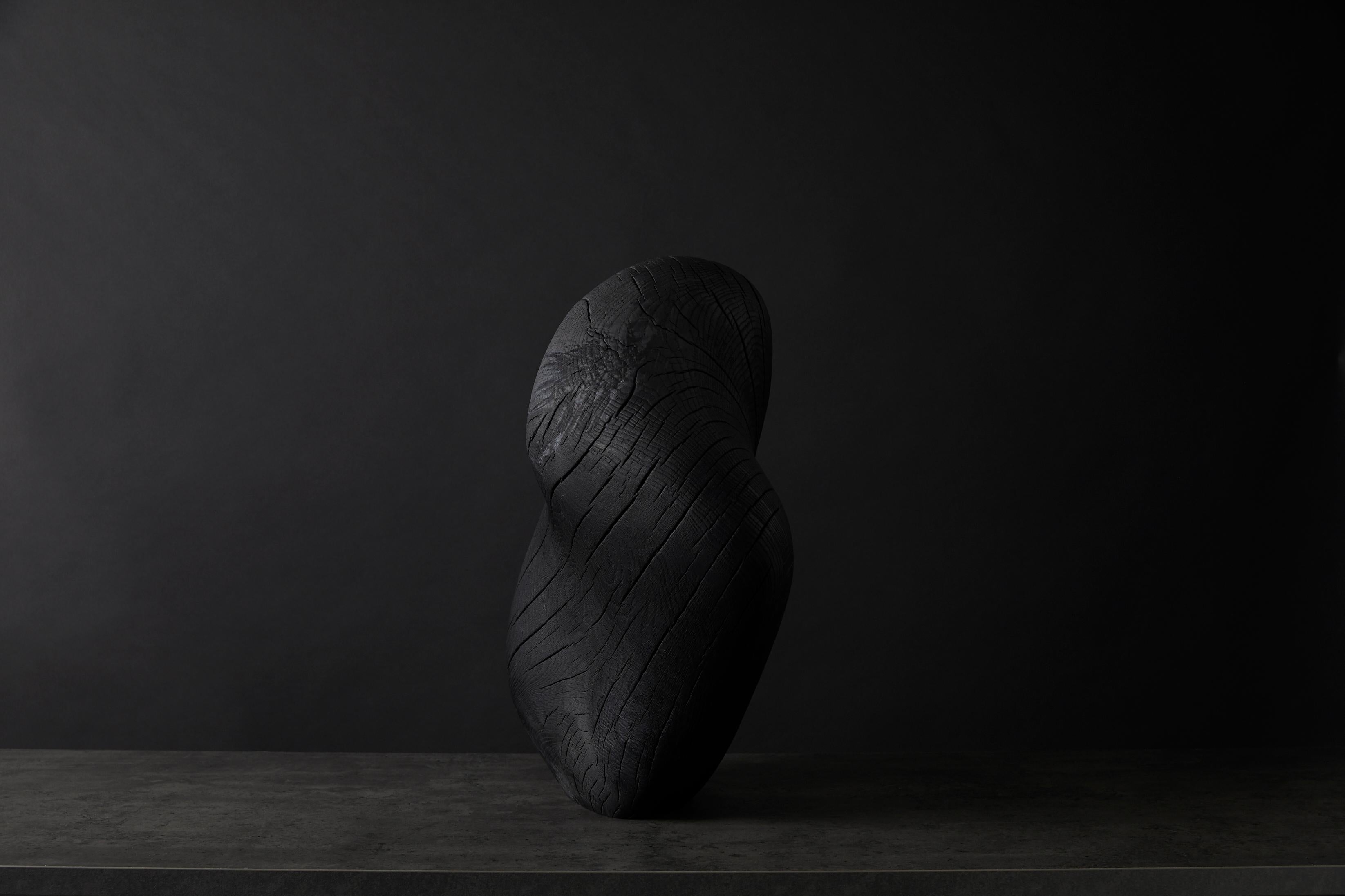 High arch charred oak - Abstract Sculpture by Anders Pfeffer Gjengedal