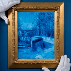 A Star over Grez-sur-Loing — An Impressionist Nocturne with Cat