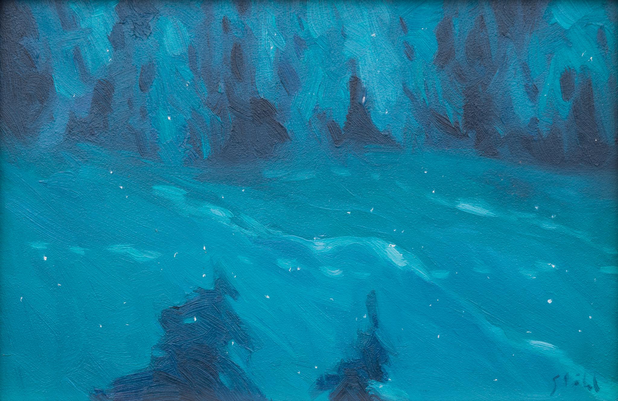 Moonlight Impression Painting by Swedish Plein Air Artist Anders Ståhl For Sale 1