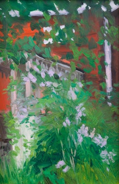 Étude du porche ancien, peinture à l'huile impressionniste 