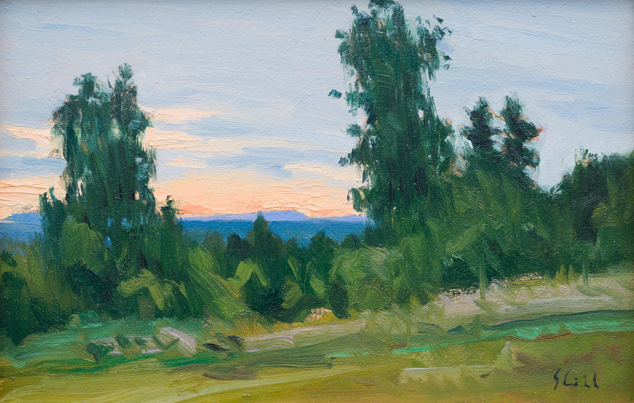 Blick auf die nördlichen Hügel des schwedischen Pleinair-Malers Anders Ståhl im Angebot 3