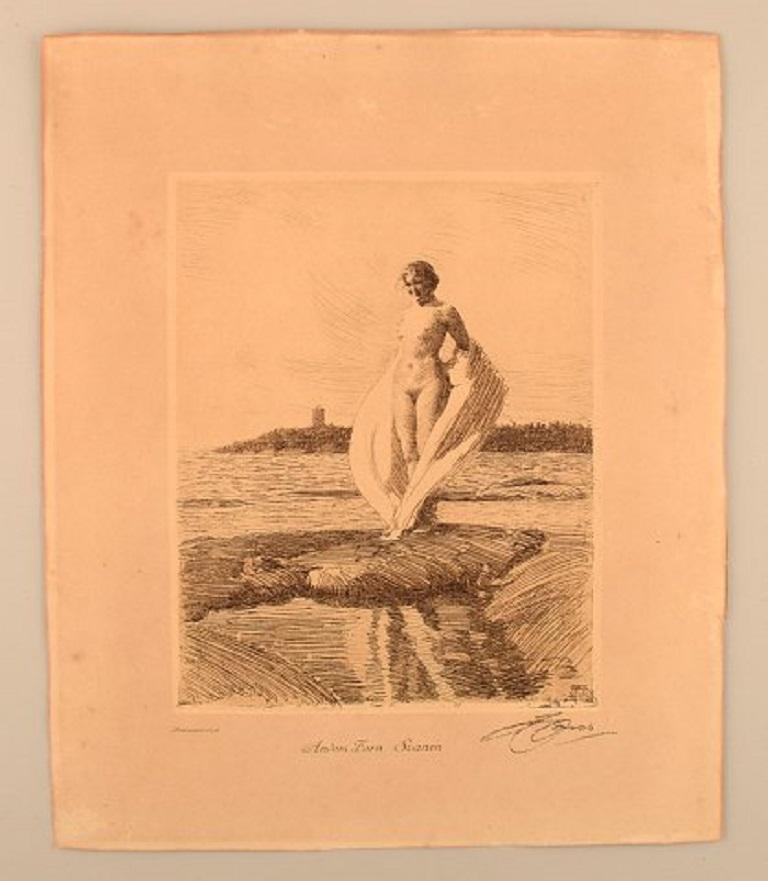 Anders Zorn (1860-1920), Sweden. Facsimile print. 