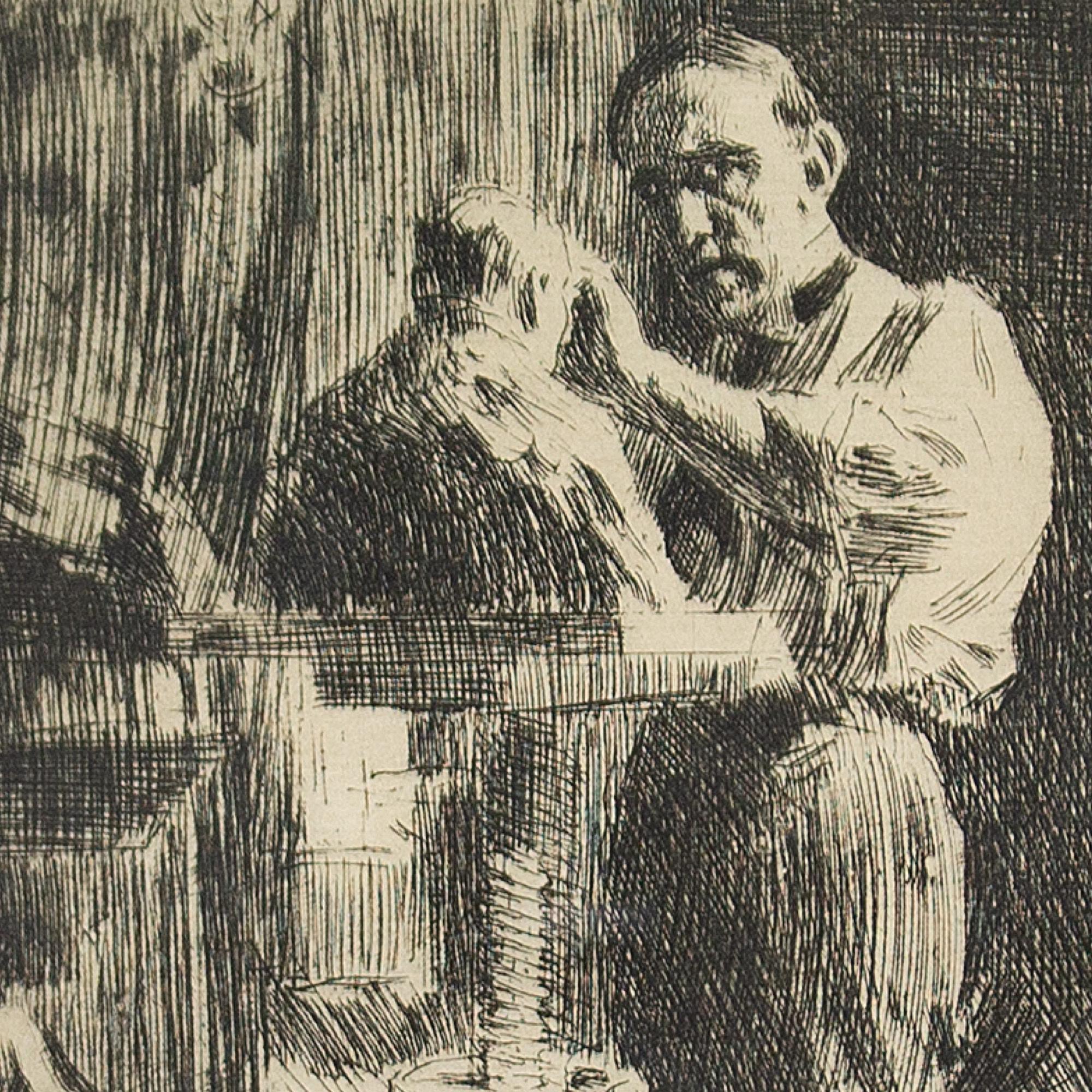 Anders Zorn, Prince Paul Troubetzkoy In The Studio, Etching 1