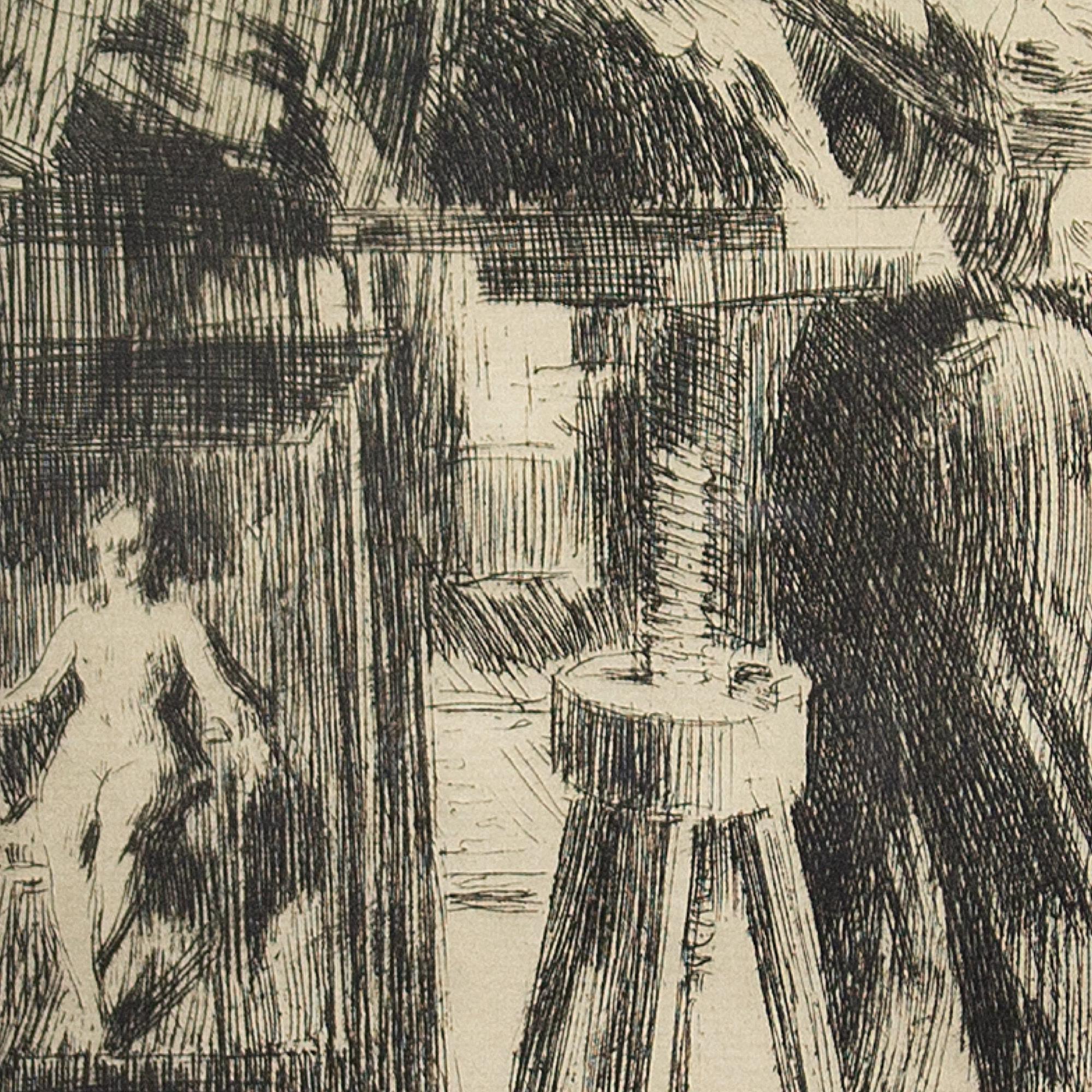 Anders Zorn, Prince Paul Troubetzkoy In The Studio, Etching 3