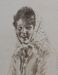 Anders Zorn Swedish Artist -Etching, 1912, Portrait of a Skeri Girl "Skerikulla"