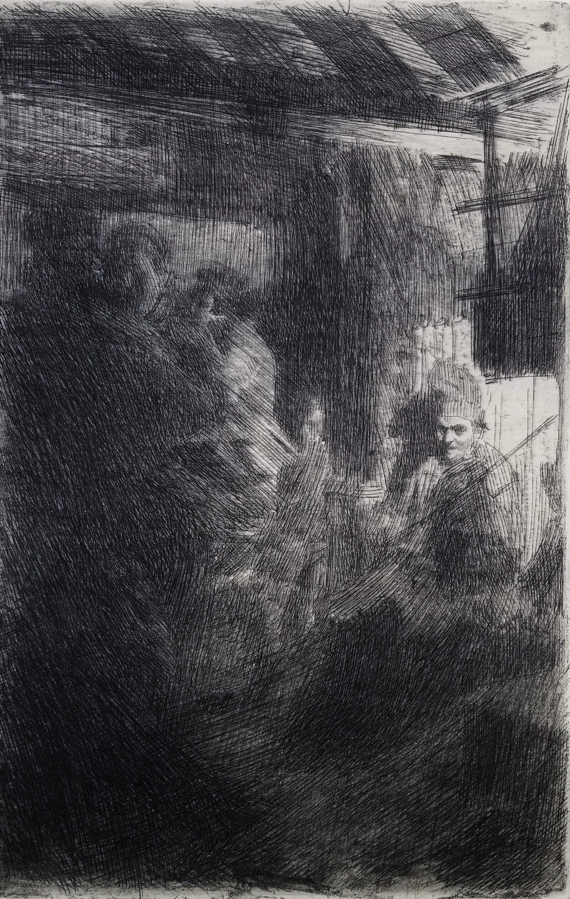 Dance at Gopsmor /// Impressionist Swedish Anders Zorn Etching Party Antique 